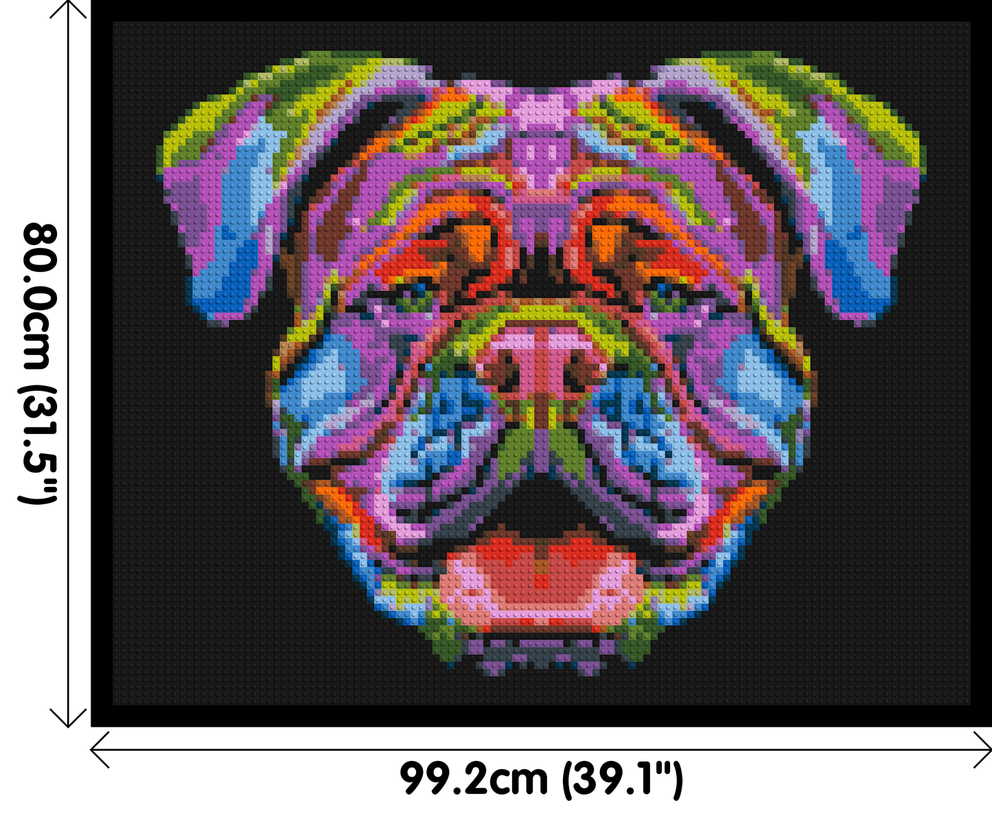 British Bulldog Colourful Pop Art - Brick Art Mosaic Kit 5x4 large