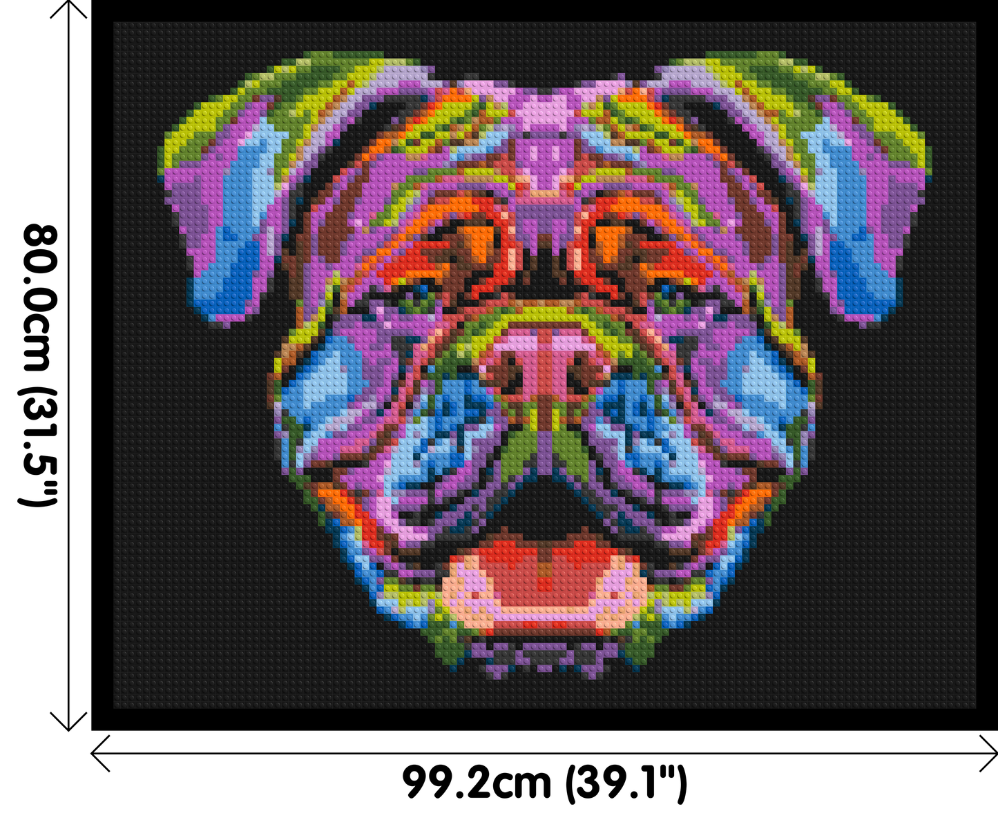 British Bulldog Colourful Pop Art - Brick Art Mosaic Kit 5x4 large
