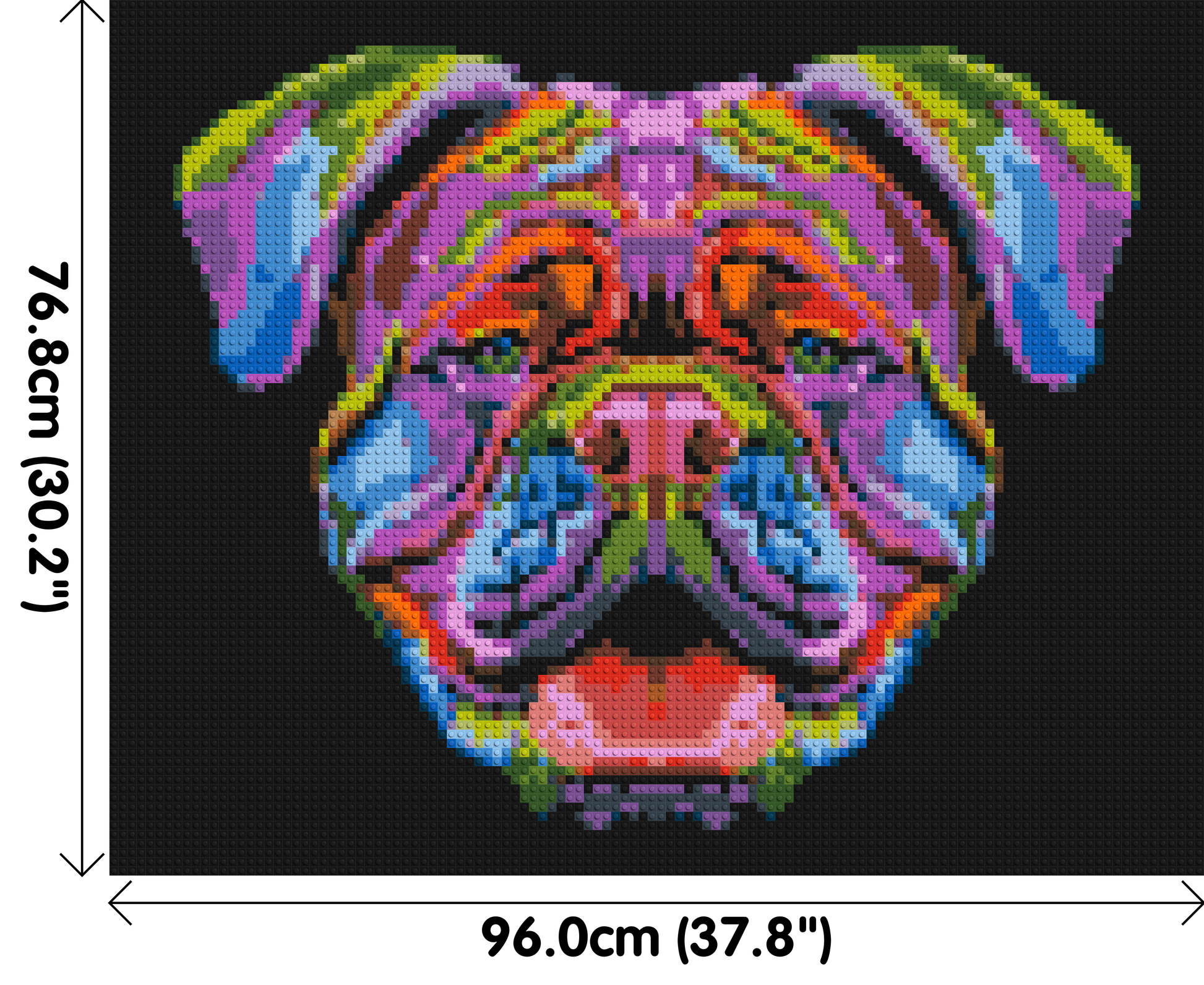 British Bulldog Colourful Pop Art - Brick Art Mosaic Kit 5x4 dimensions