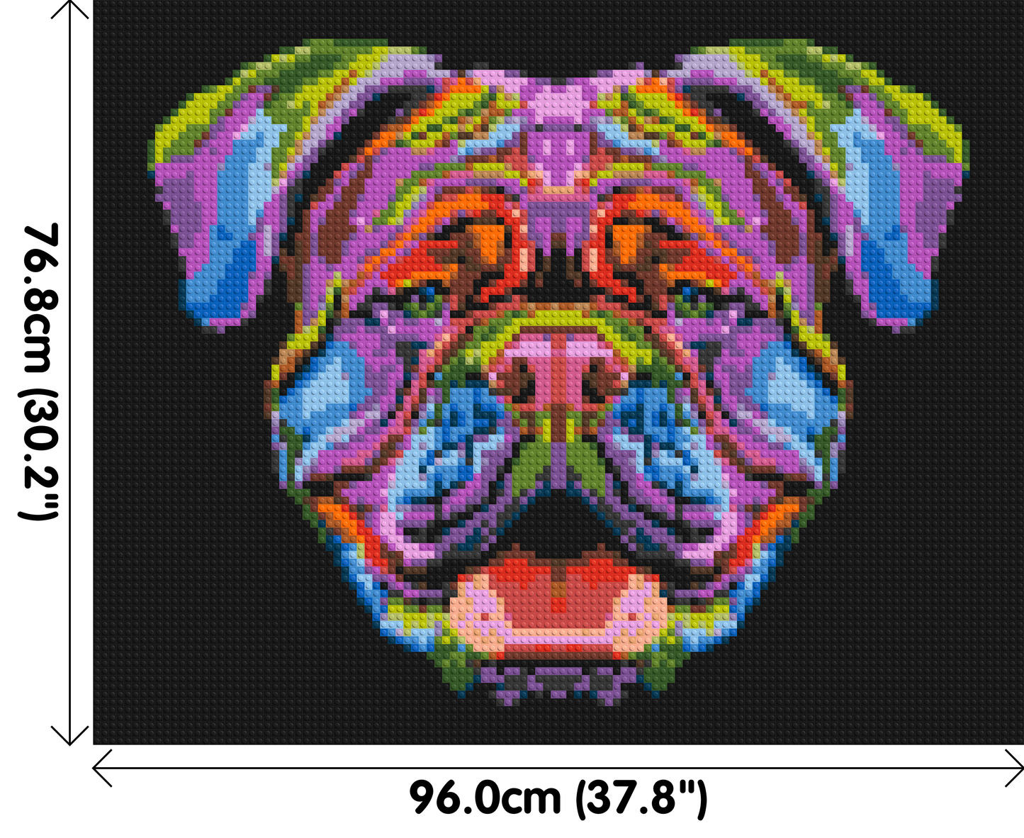 British Bulldog Colourful Pop Art - Brick Art Mosaic Kit 5x4 large