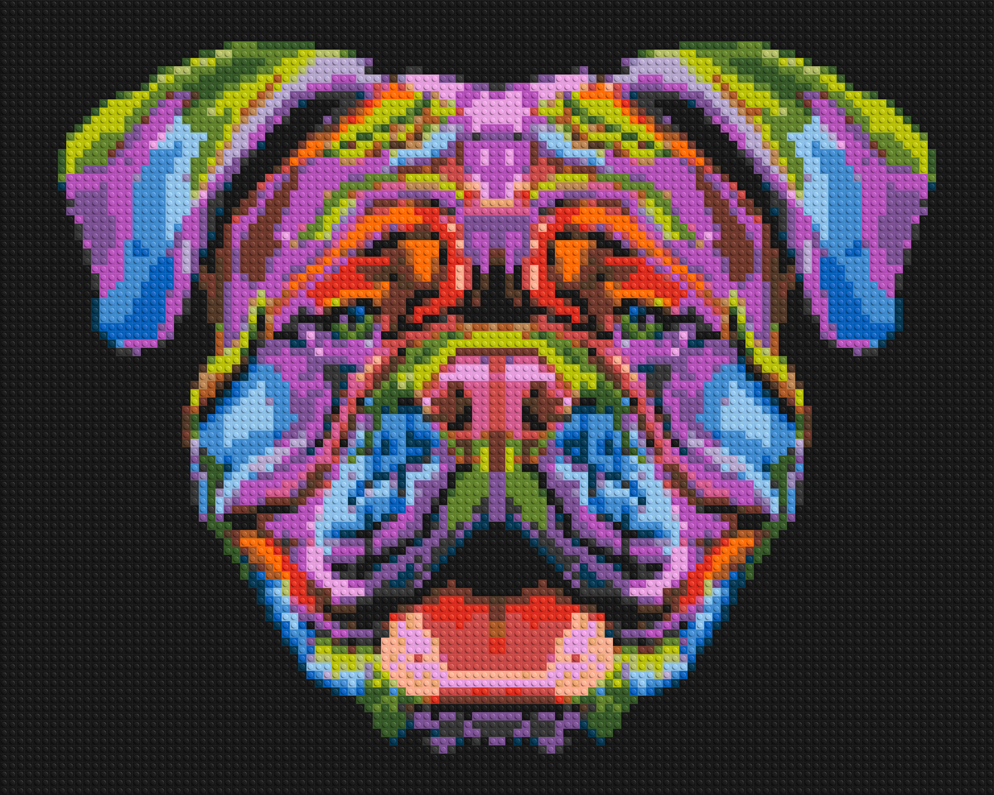 British Bulldog Colourful Pop Art - Brick Art Mosaic Kit 5x4 large