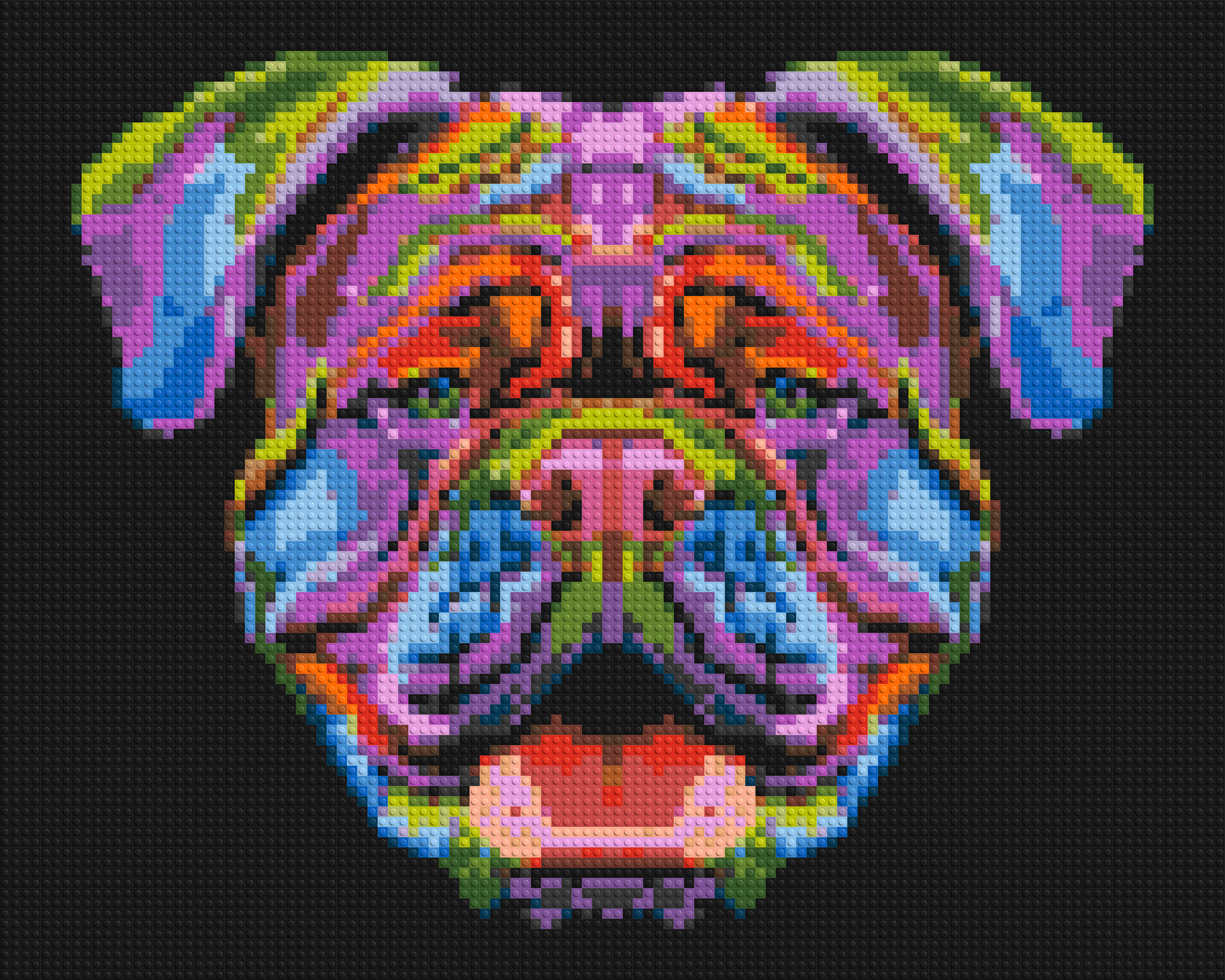 British Bulldog Colourful Pop Art - Brick Art Mosaic Kit 5x4 large