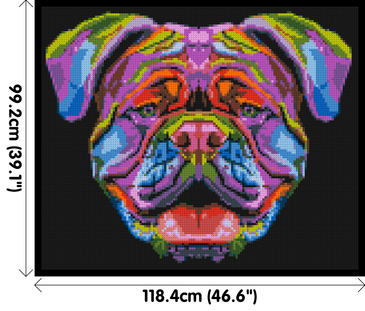 British Bulldog Colourful Pop Art - Brick Art Mosaic Kit 6x5 large