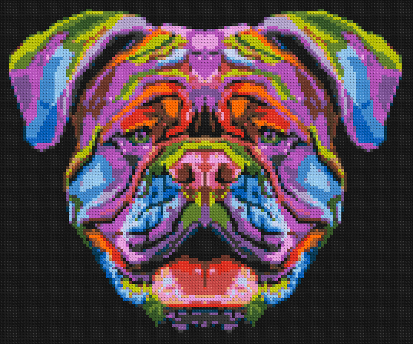 British Bulldog Colourful Pop Art - Brick Art Mosaic Kit 6x5 large