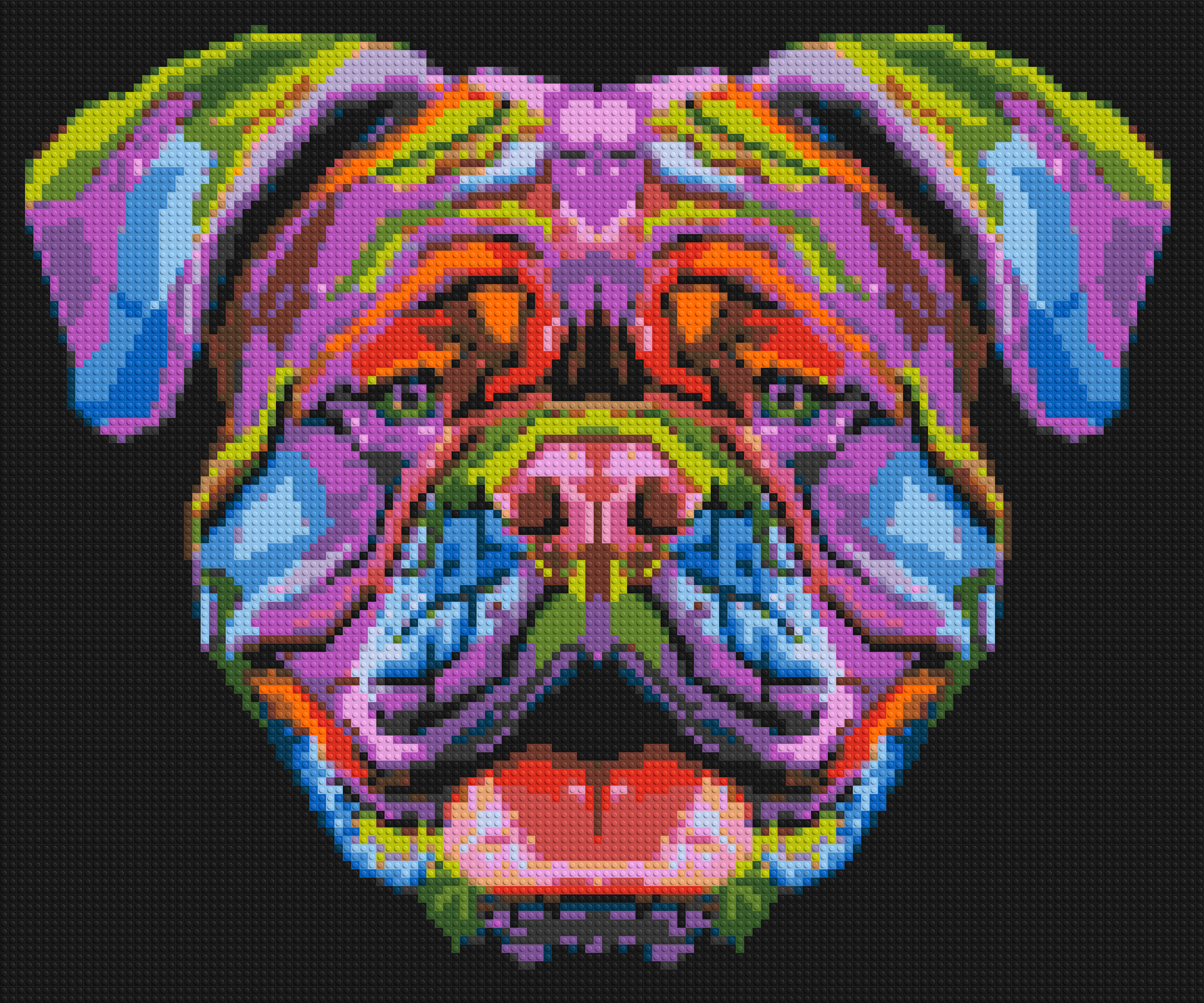 British Bulldog Colourful Pop Art - Brick Art Mosaic Kit 6x5 large