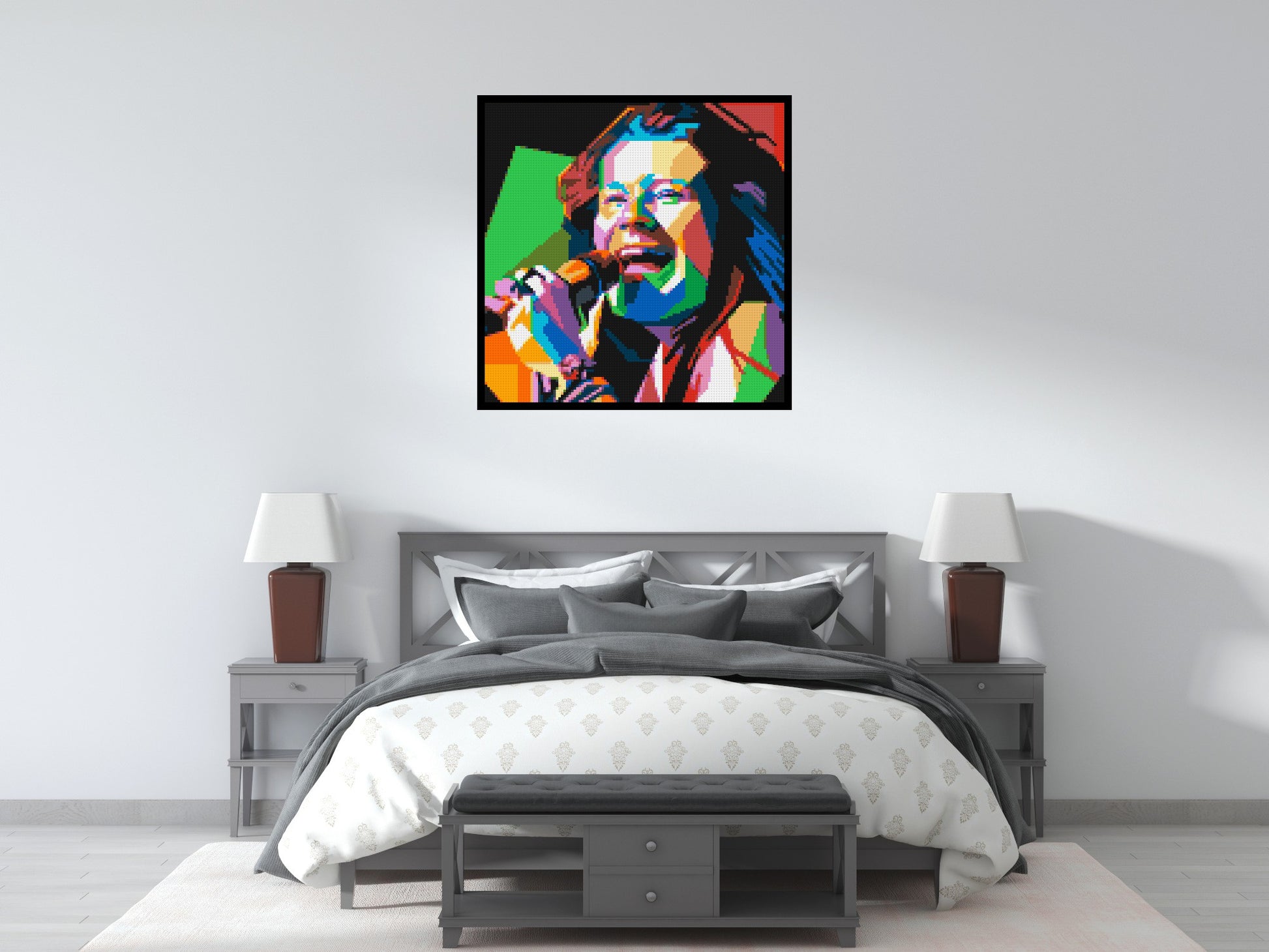 Janis Joplin - Brick Art Mosaic Kit 5x5 scene with frame