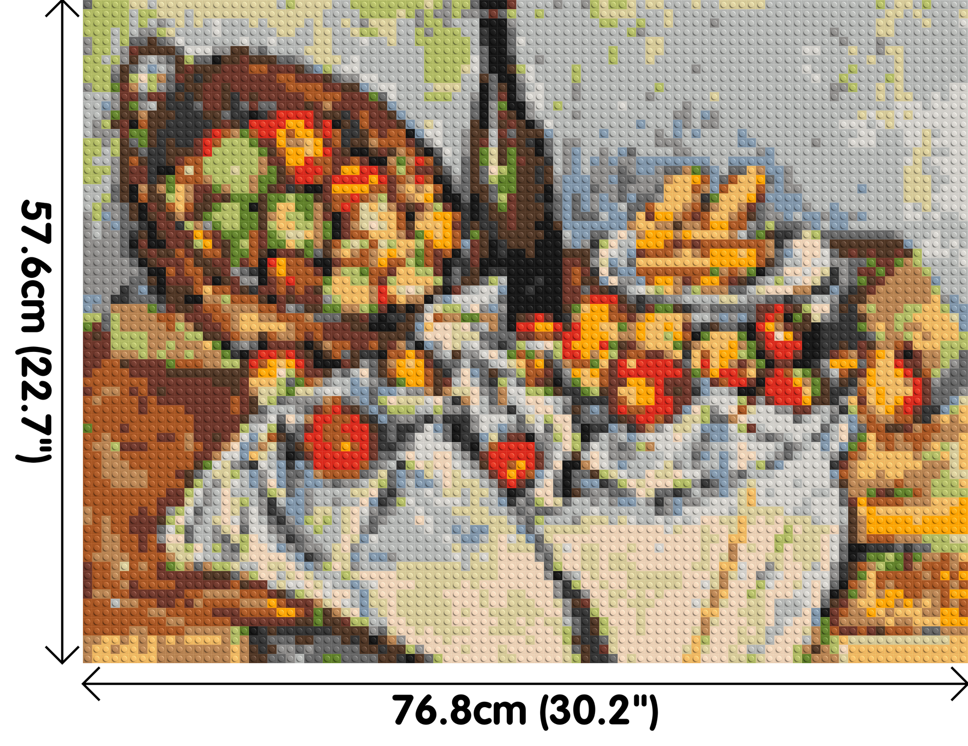 Basket of Apples by Paul Cézanne - Brick Art Mosaic Kit 4x3 dimensions