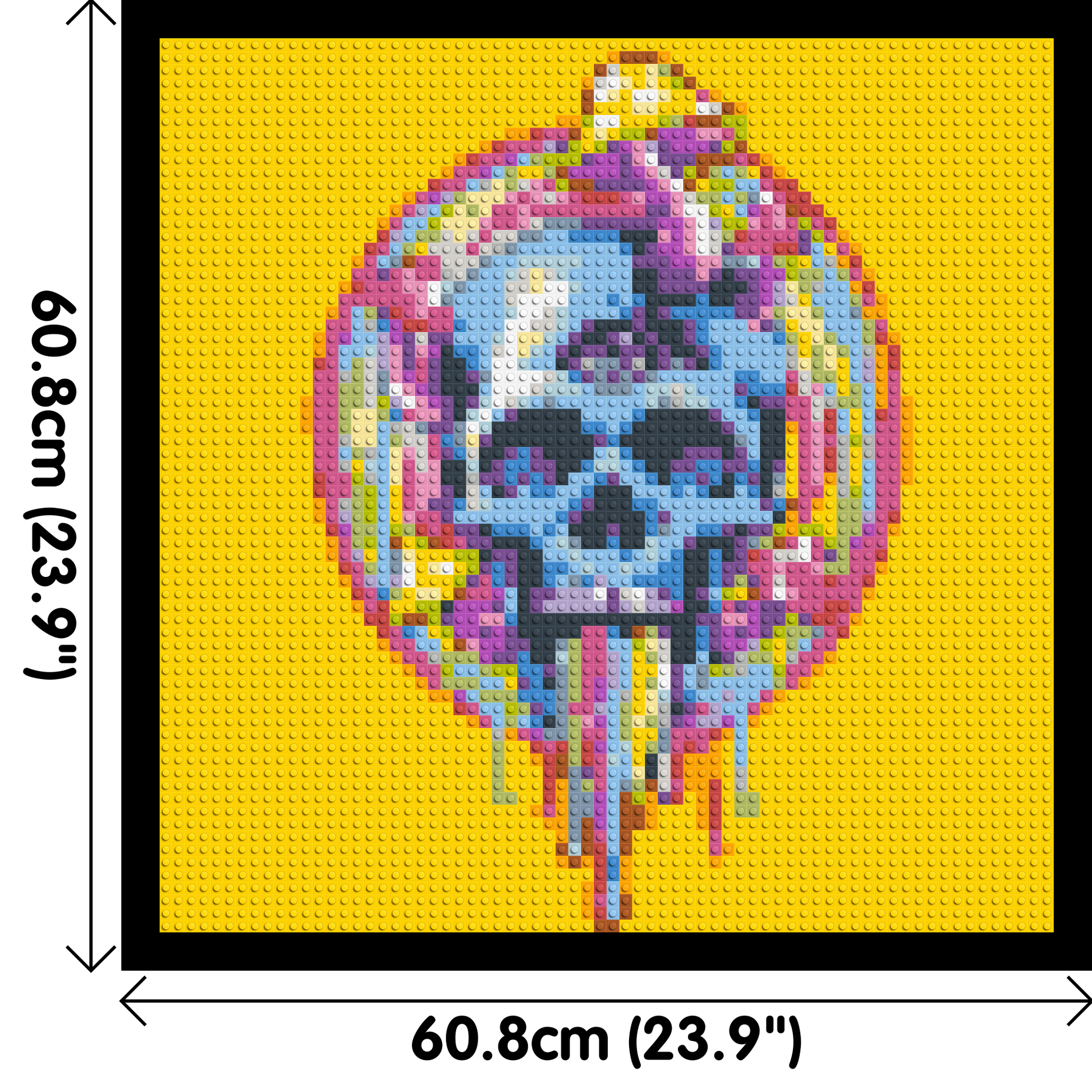 Colourful Magic Skull - Brick Art Mosaic Kit 3x3 dimensions with frame