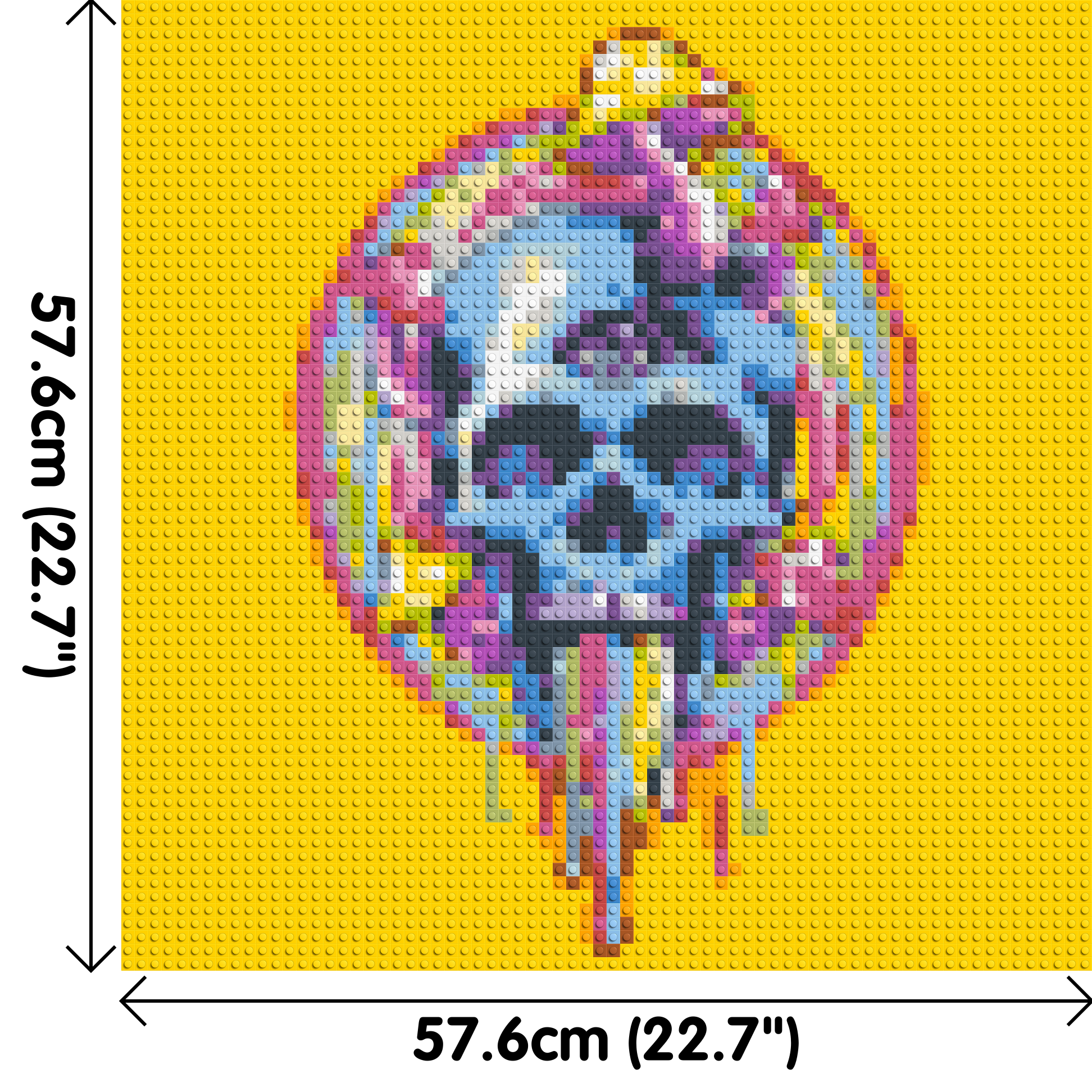 Colourful Magic Skull - Brick Art Mosaic Kit 3x3 dimensions