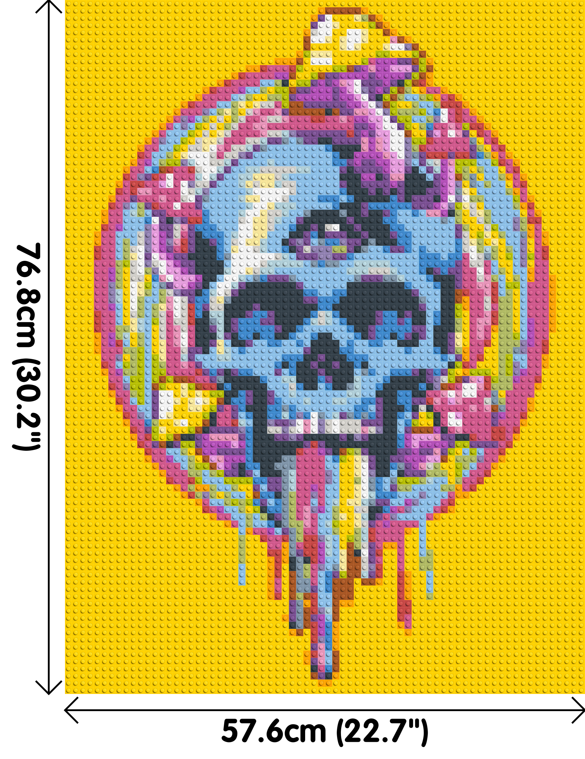 Colourful Magic Skull - Brick Art Mosaic Kit 3x4 dimensions