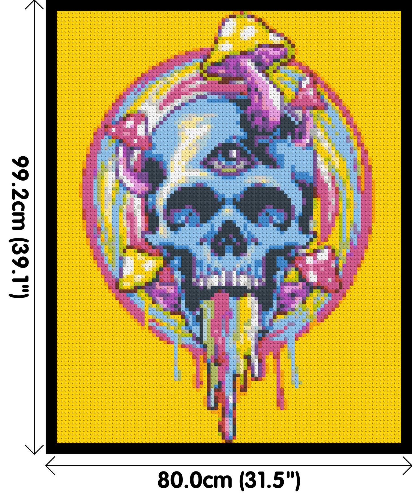 Colourful Magic Skull - Brick Art Mosaic Kit 4x5 large