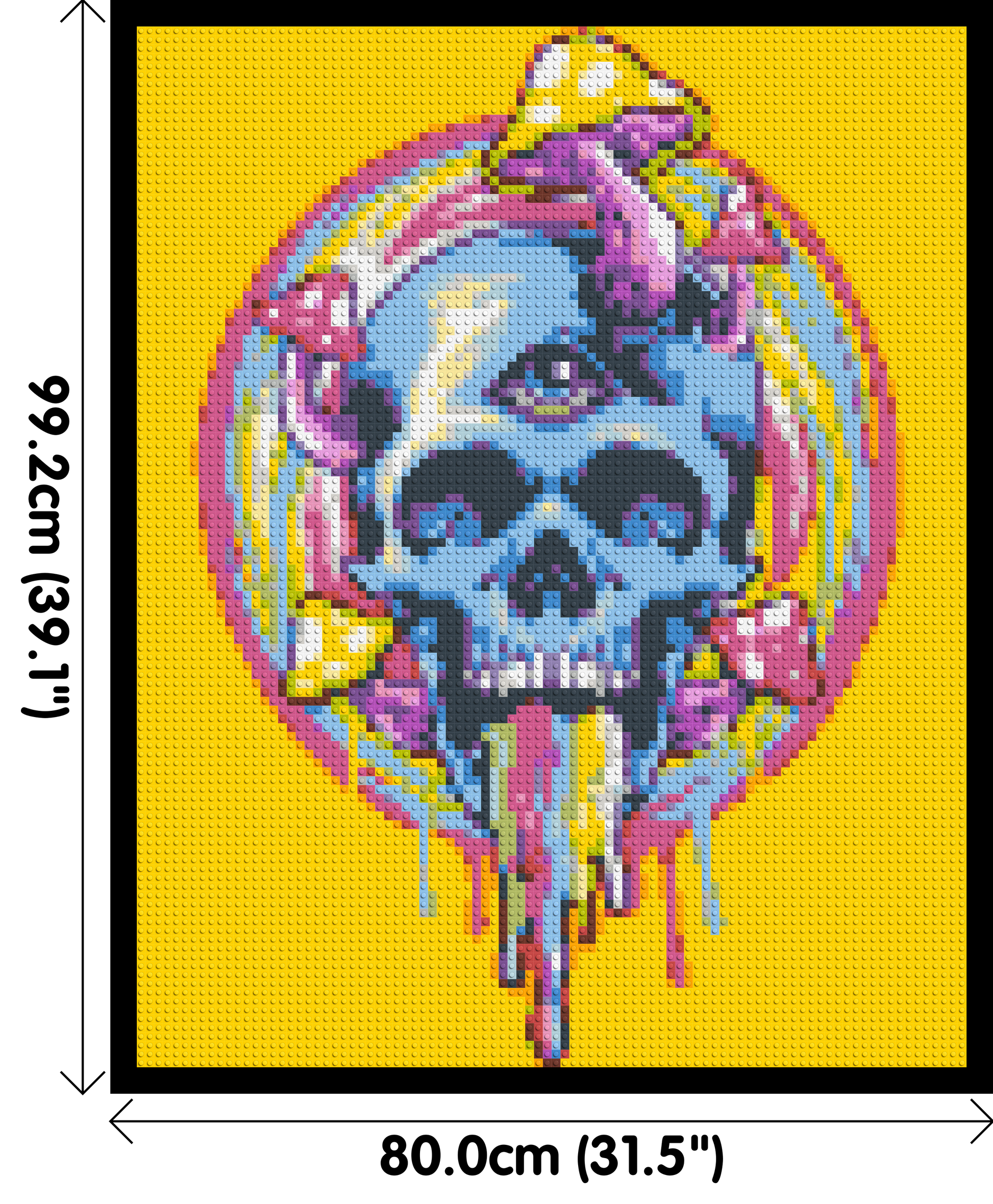 Colourful Magic Skull - Brick Art Mosaic Kit 4x5 dimensions with frame