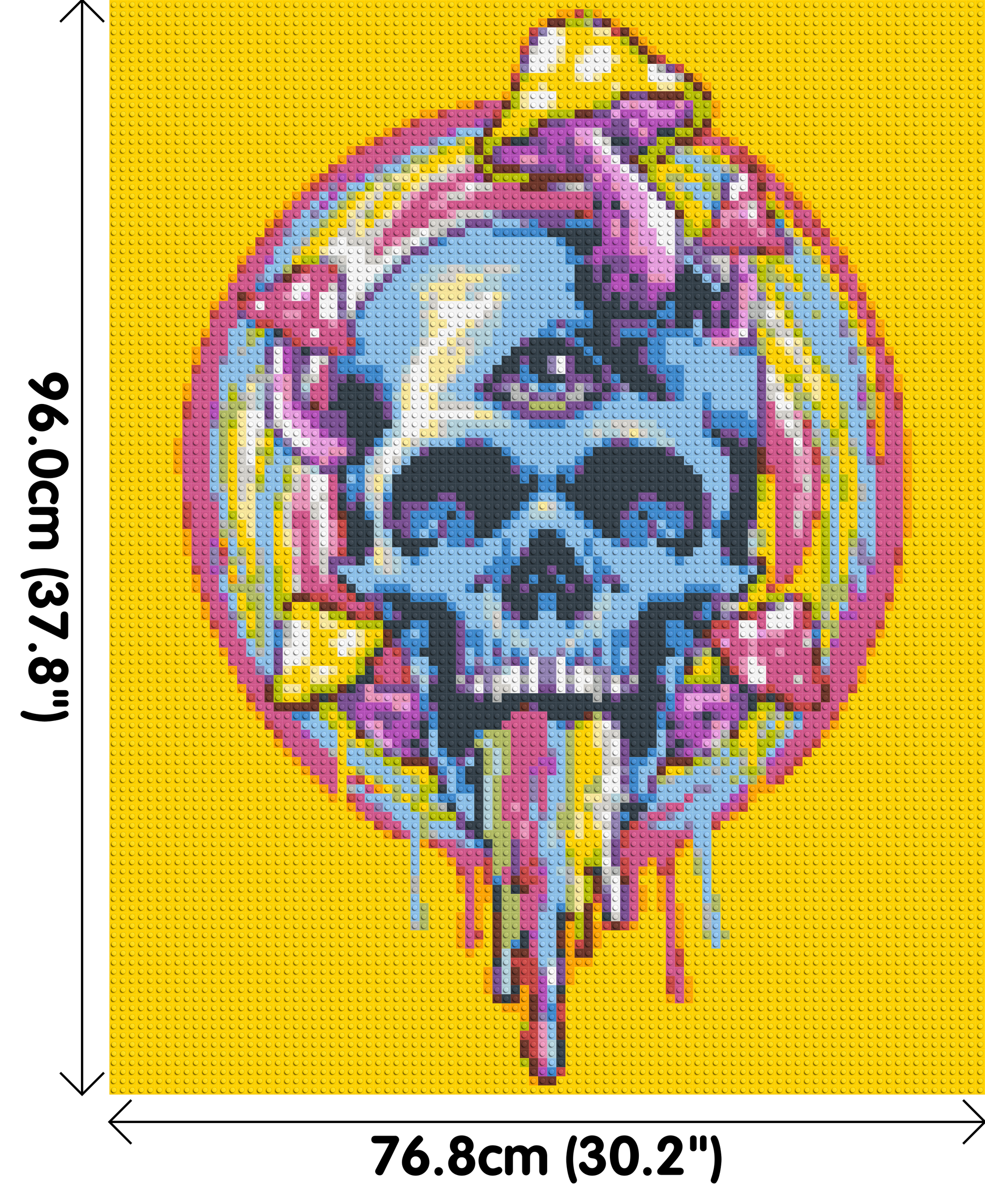 Colourful Magic Skull - Brick Art Mosaic Kit 4x5 dimensions