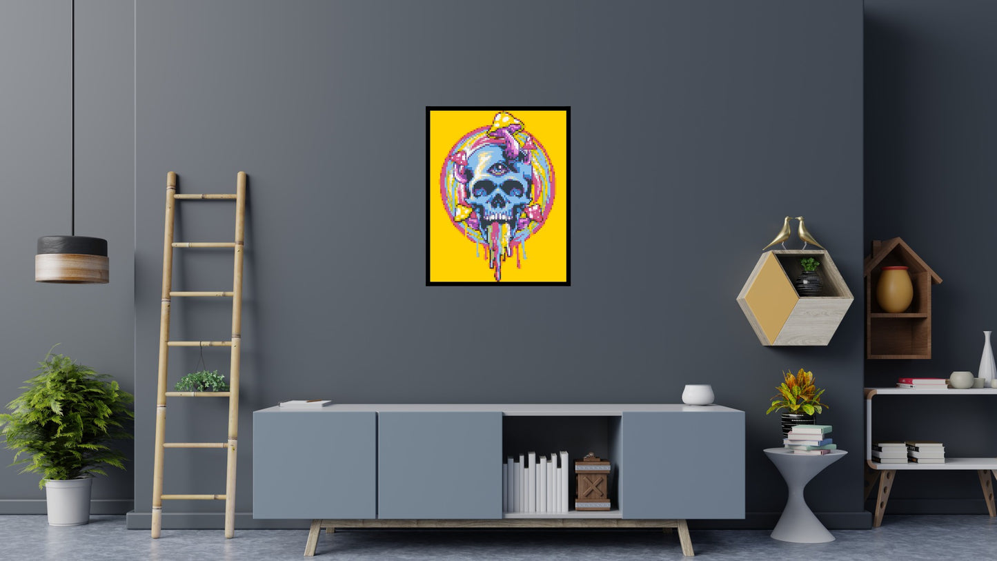 Colourful Magic Skull - Brick Art Mosaic Kit 4x5 large