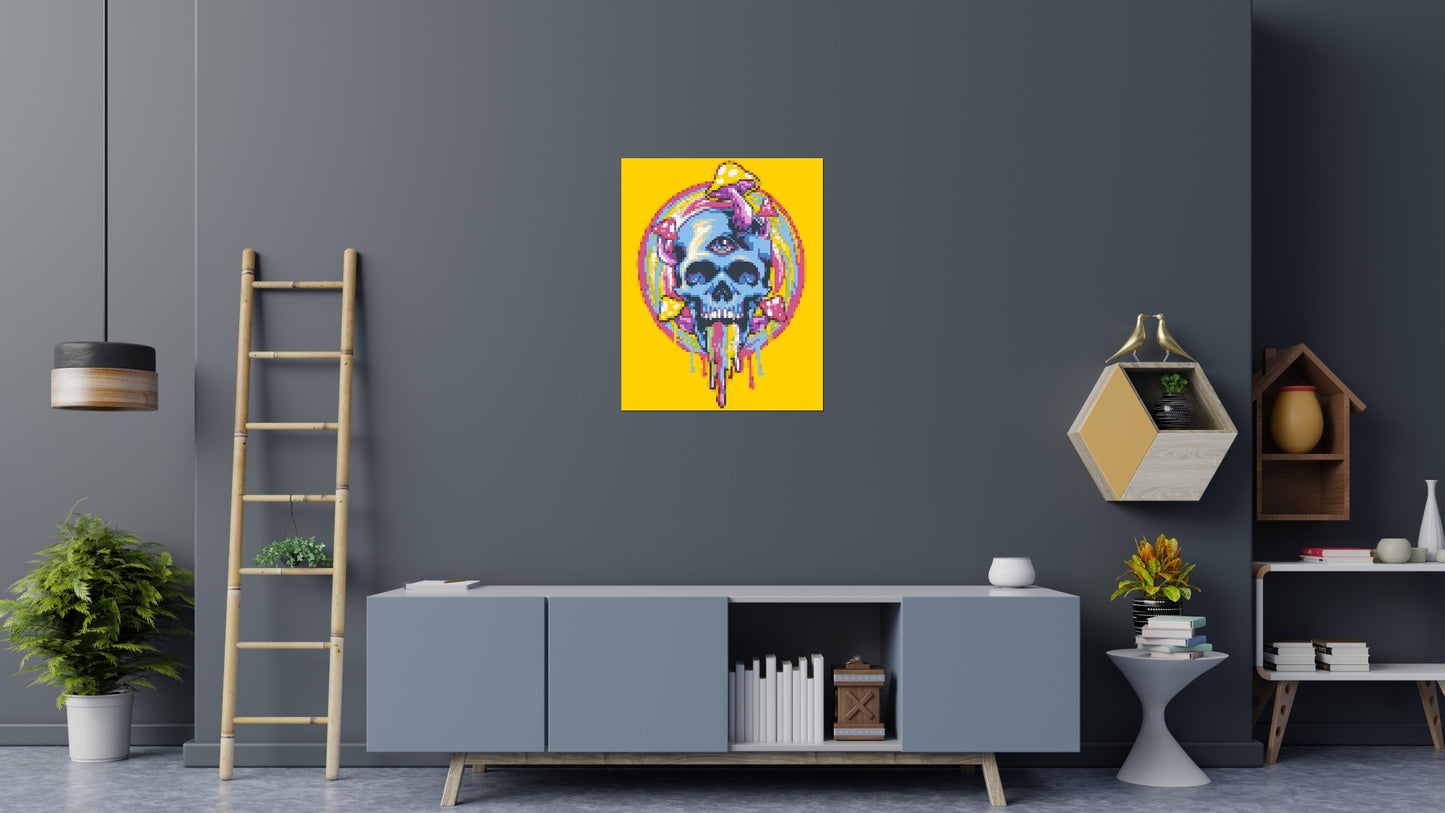 Colourful Magic Skull - Brick Art Mosaic Kit 4x5 large