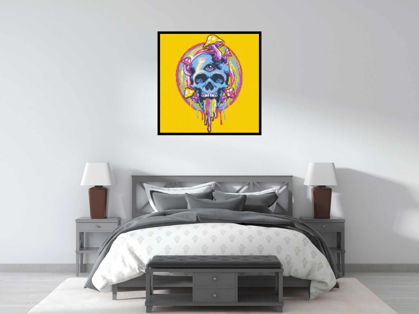 Colourful Magic Skull - Brick Art Mosaic Kit 5x5 large