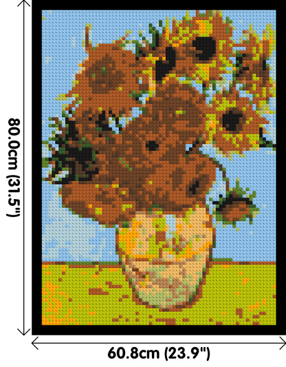 Sunflowers by Vincent Van Gogh - Brick Art Mosaic Kit 3x4 large