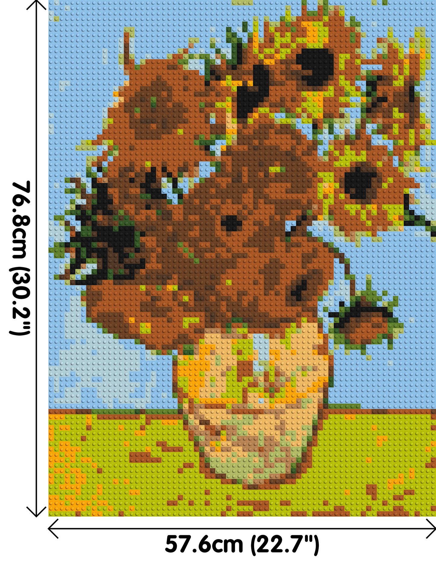 Sunflowers by Vincent Van Gogh - Brick Art Mosaic Kit 3x4 large