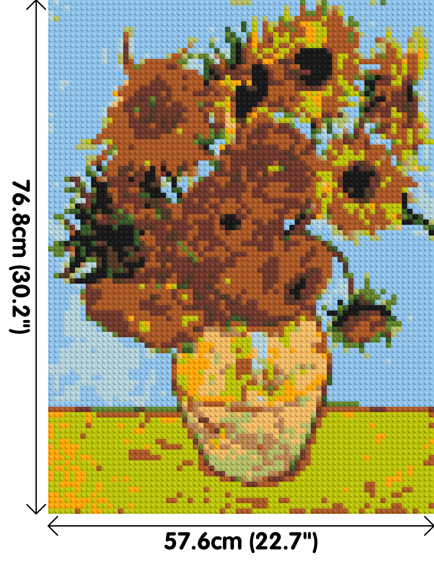Sunflowers by Vincent Van Gogh - Brick Art Mosaic Kit 3x4 large