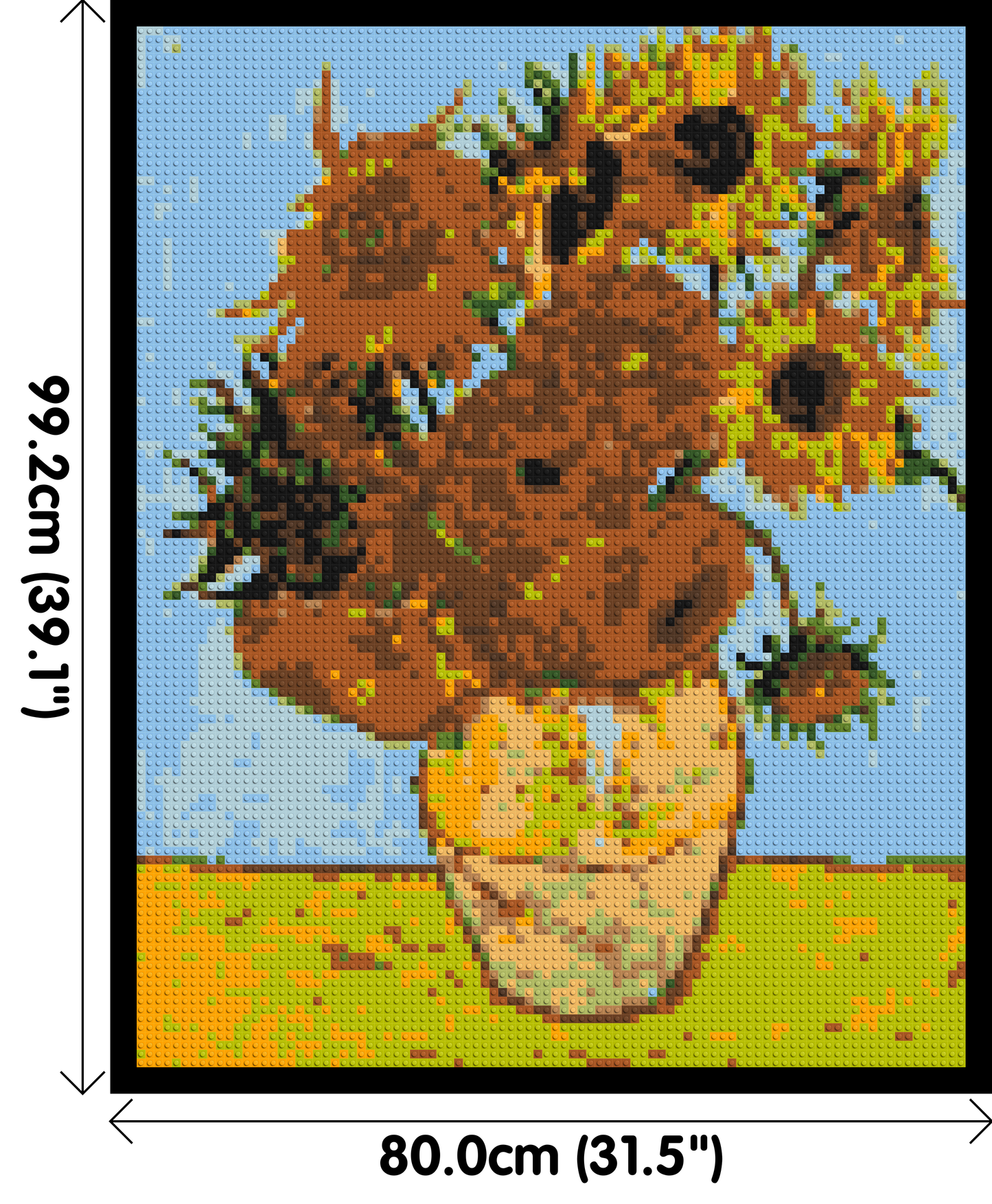 Sunflowers by Vincent Van Gogh - Brick Art Mosaic Kit 4x5 large