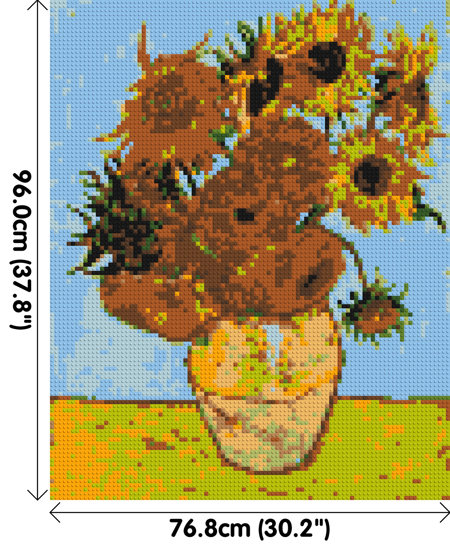 Sunflowers by Vincent Van Gogh - Brick Art Mosaic Kit 4x5 large