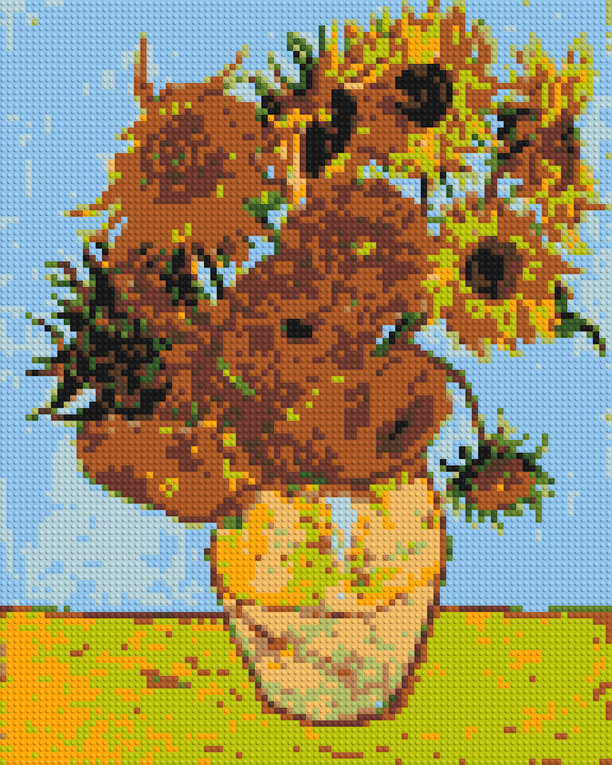 Sunflowers by Vincent Van Gogh - Brick Art Mosaic Kit 4x5 large