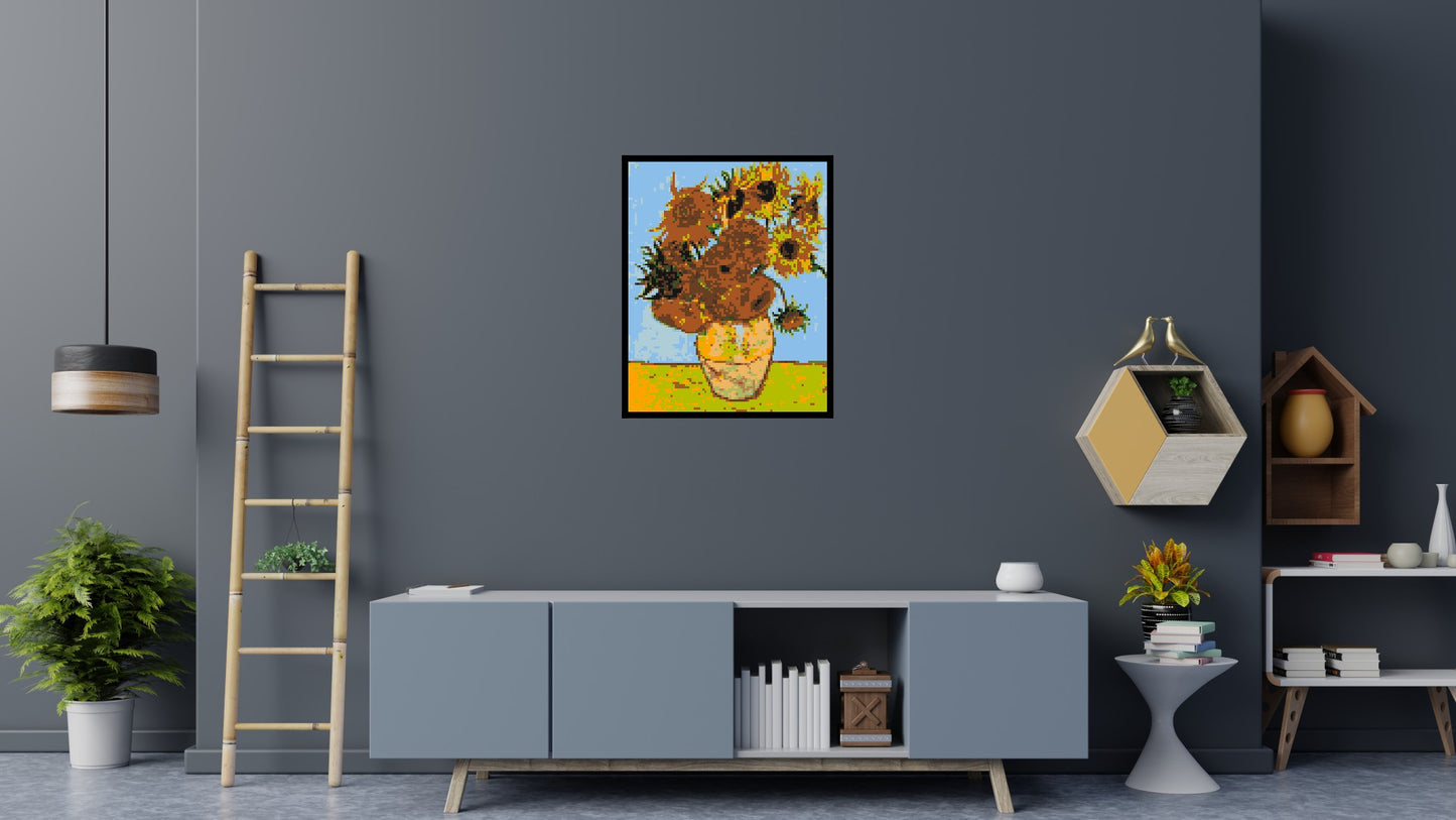 Sunflowers by Vincent Van Gogh - Brick Art Mosaic Kit 4x5 large