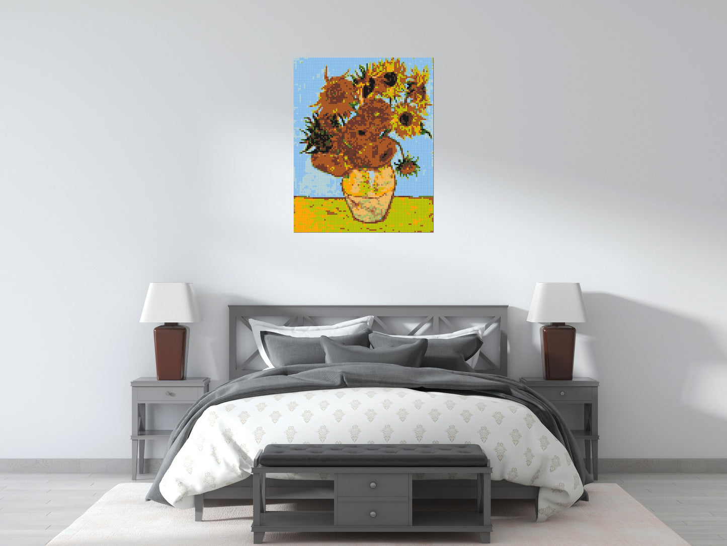 Sunflowers by Vincent Van Gogh - Brick Art Mosaic Kit 4x5 large