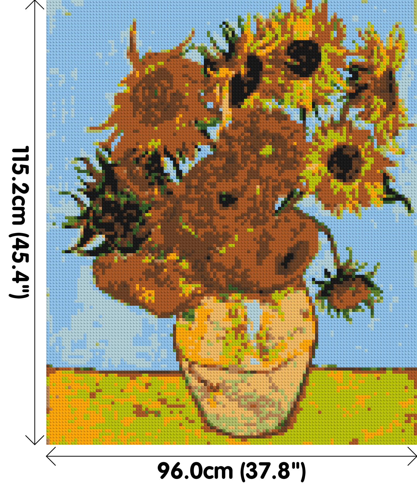 Sunflowers by Vincent Van Gogh - Brick Art Mosaic Kit 5x6 large