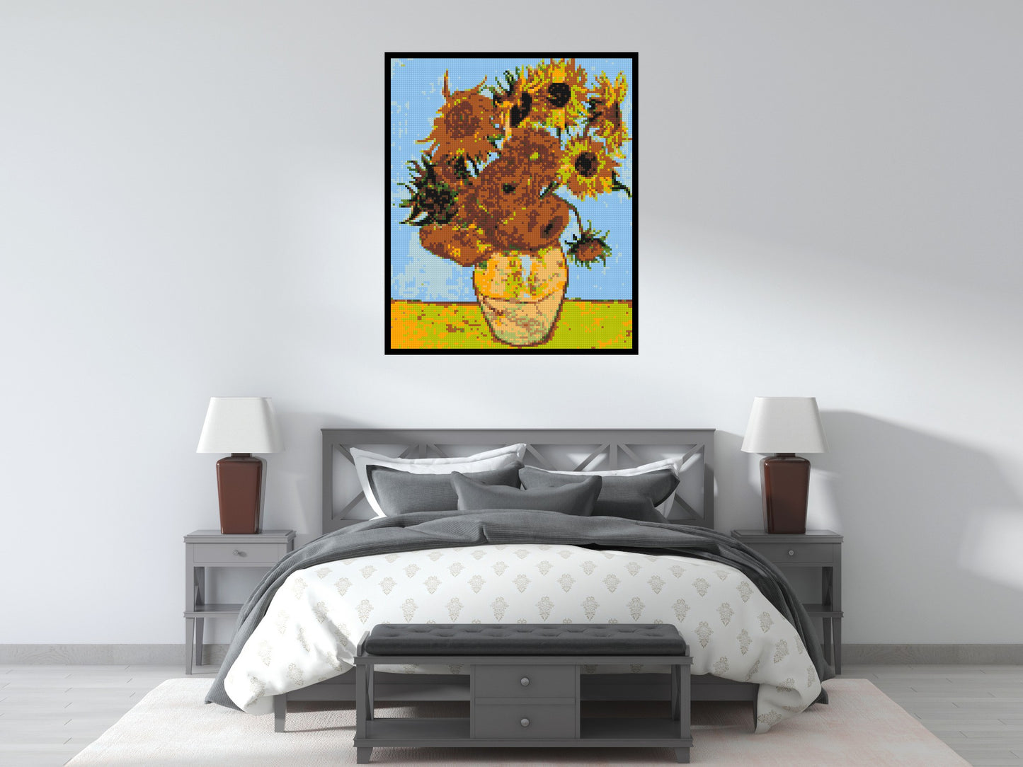 Sunflowers by Vincent Van Gogh - Brick Art Mosaic Kit 5x6 large