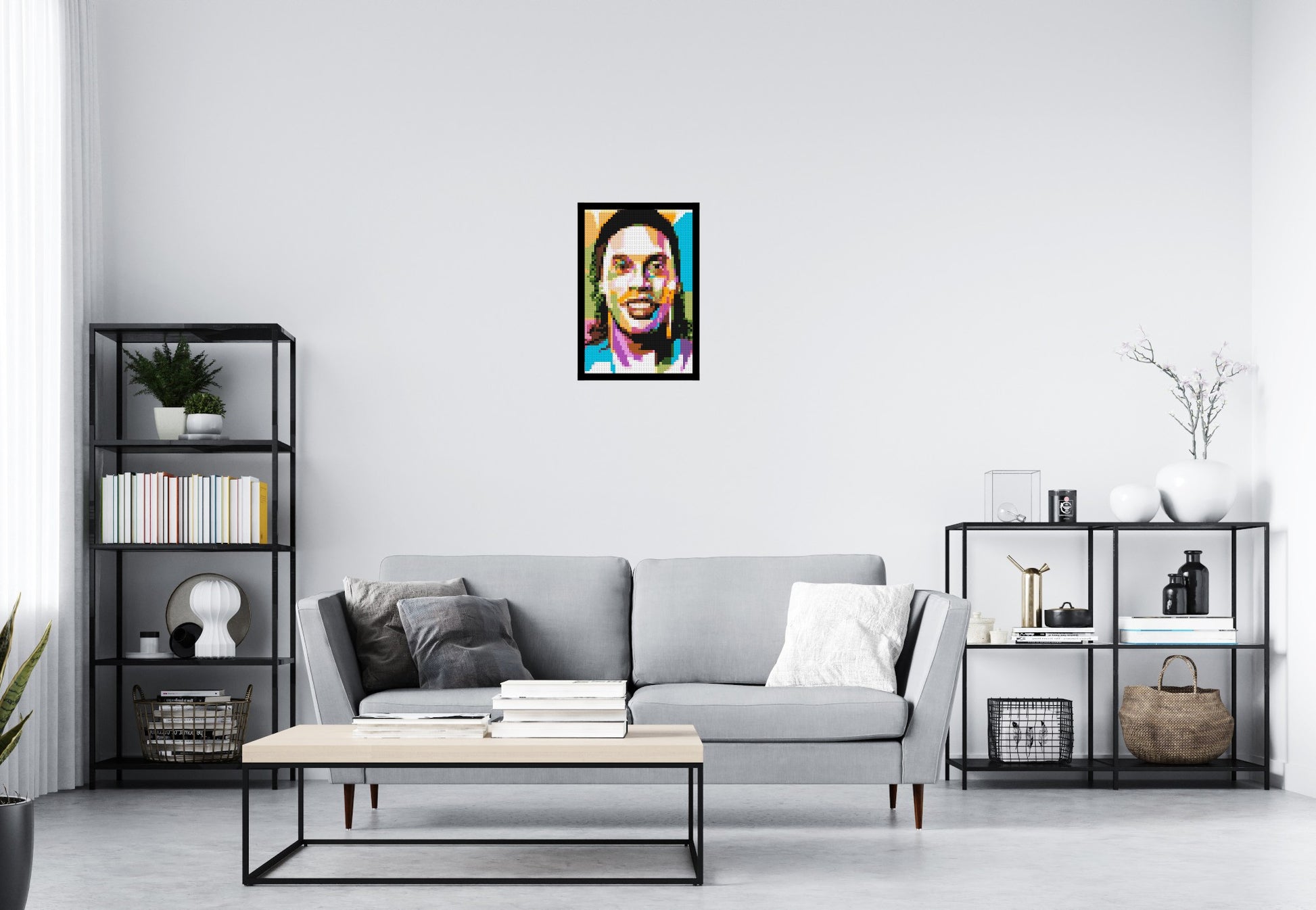 Ronaldinho Gaúcho - Brick Art Mosaic Kit 2x3 scene with frame