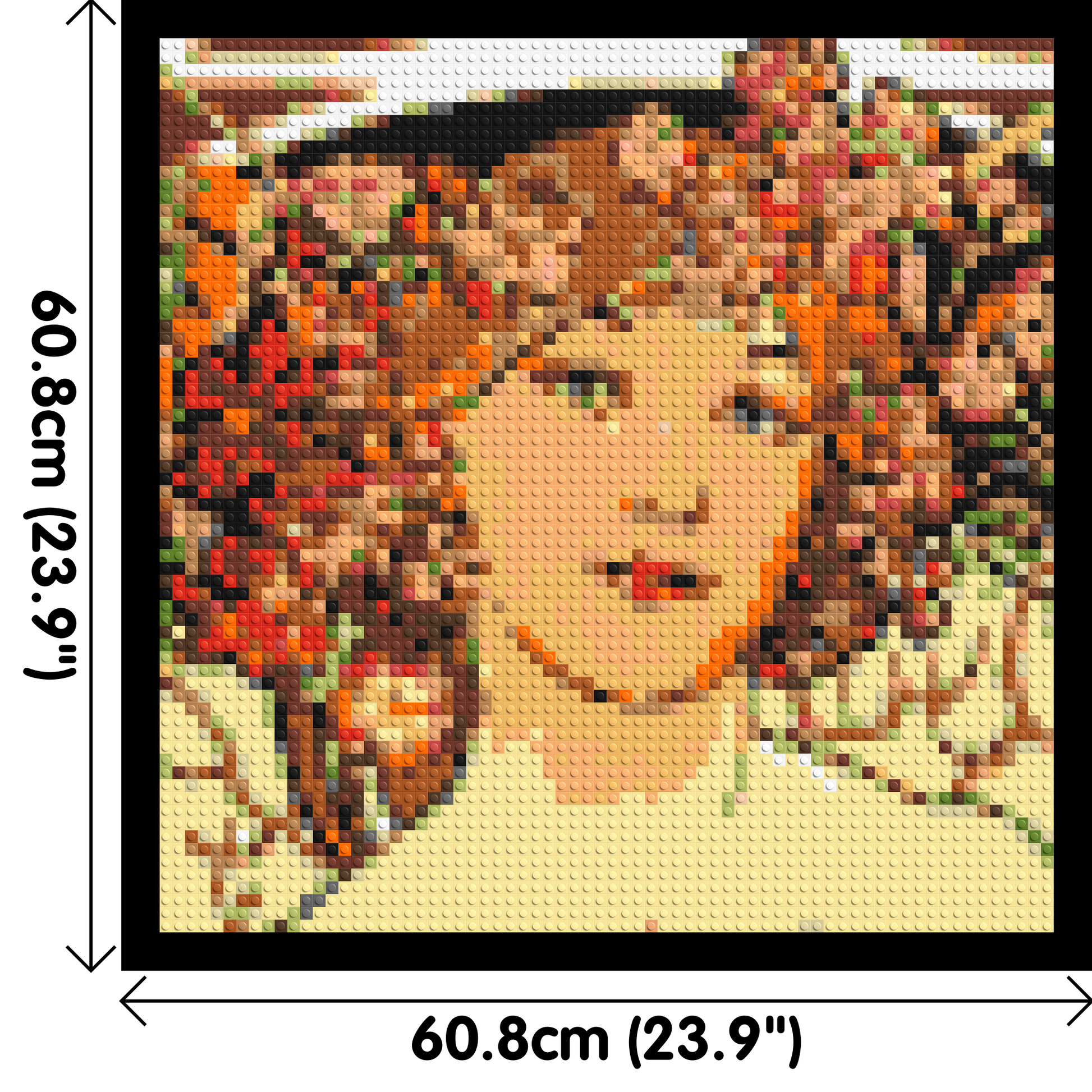 Detail of Reverie by Alphonse Mucha - Brick Art Mosaic Kit 3x3 dimensions with frame