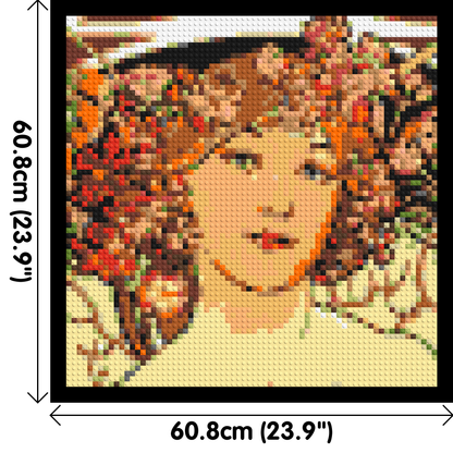 Detail of Reverie by Alphonse Mucha - Brick Art Mosaic Kit 3x3 large