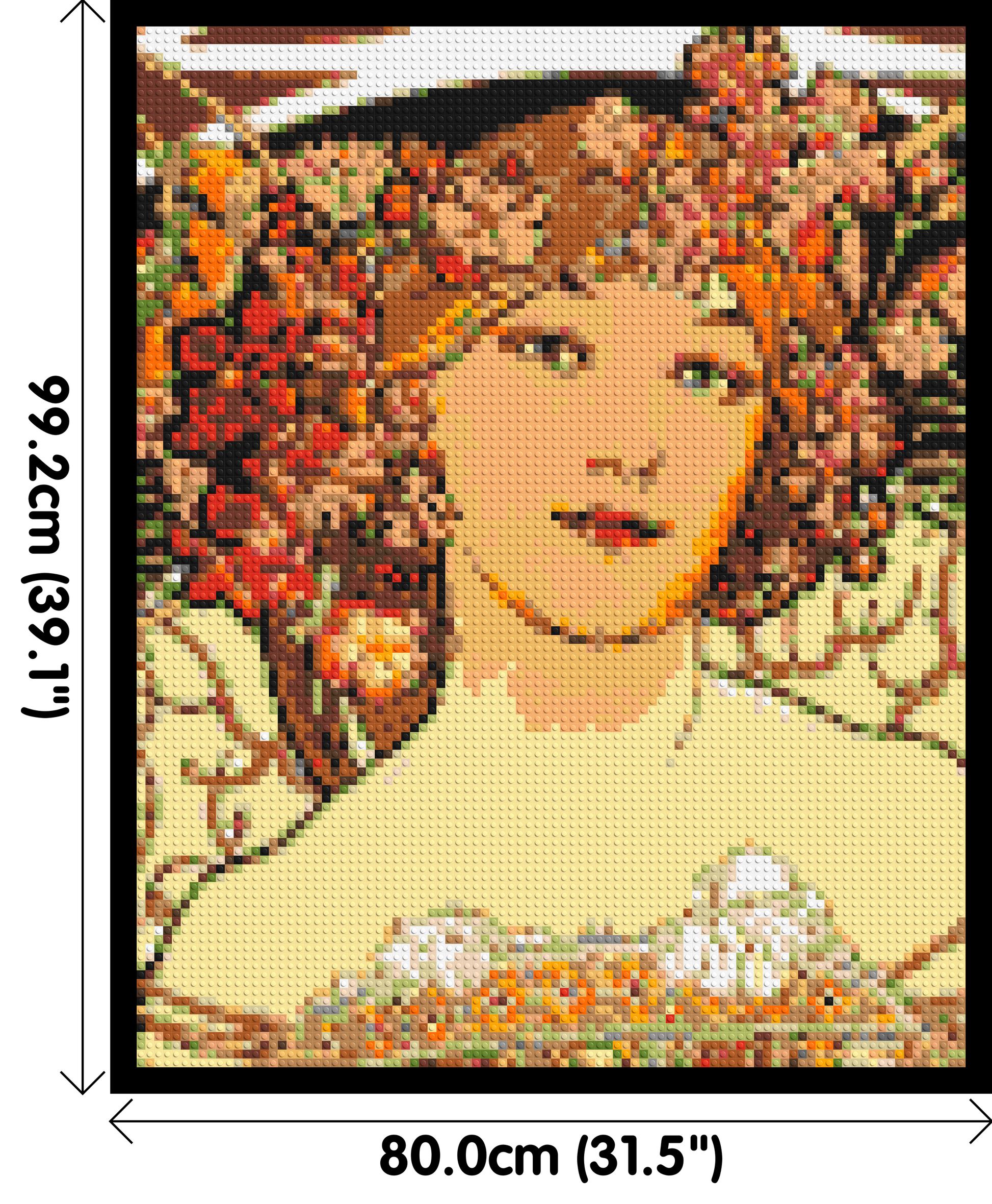 Detail of Reverie by Alphonse Mucha - Brick Art Mosaic Kit 4x5 dimensions with frame