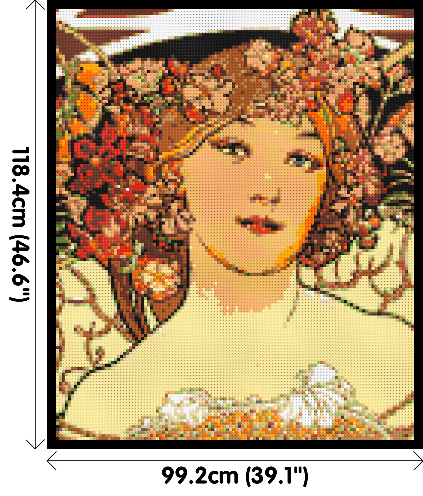 Detail of Reverie by Alphonse Mucha - Brick Art Mosaic Kit 5x6 large