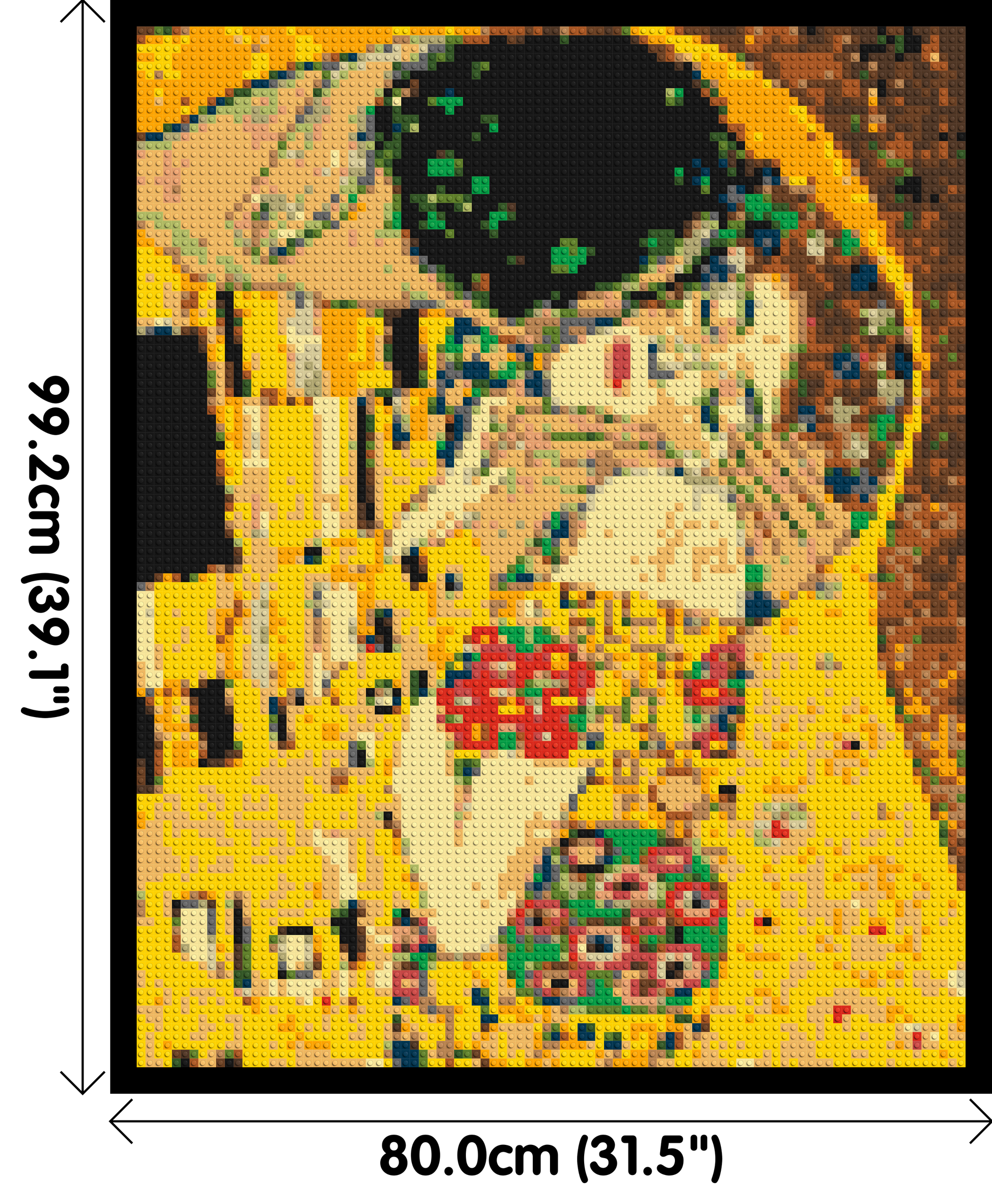 The Kiss by Gustav Klimt - Brick Art Mosaic Kit 4x5 dimensions with frame