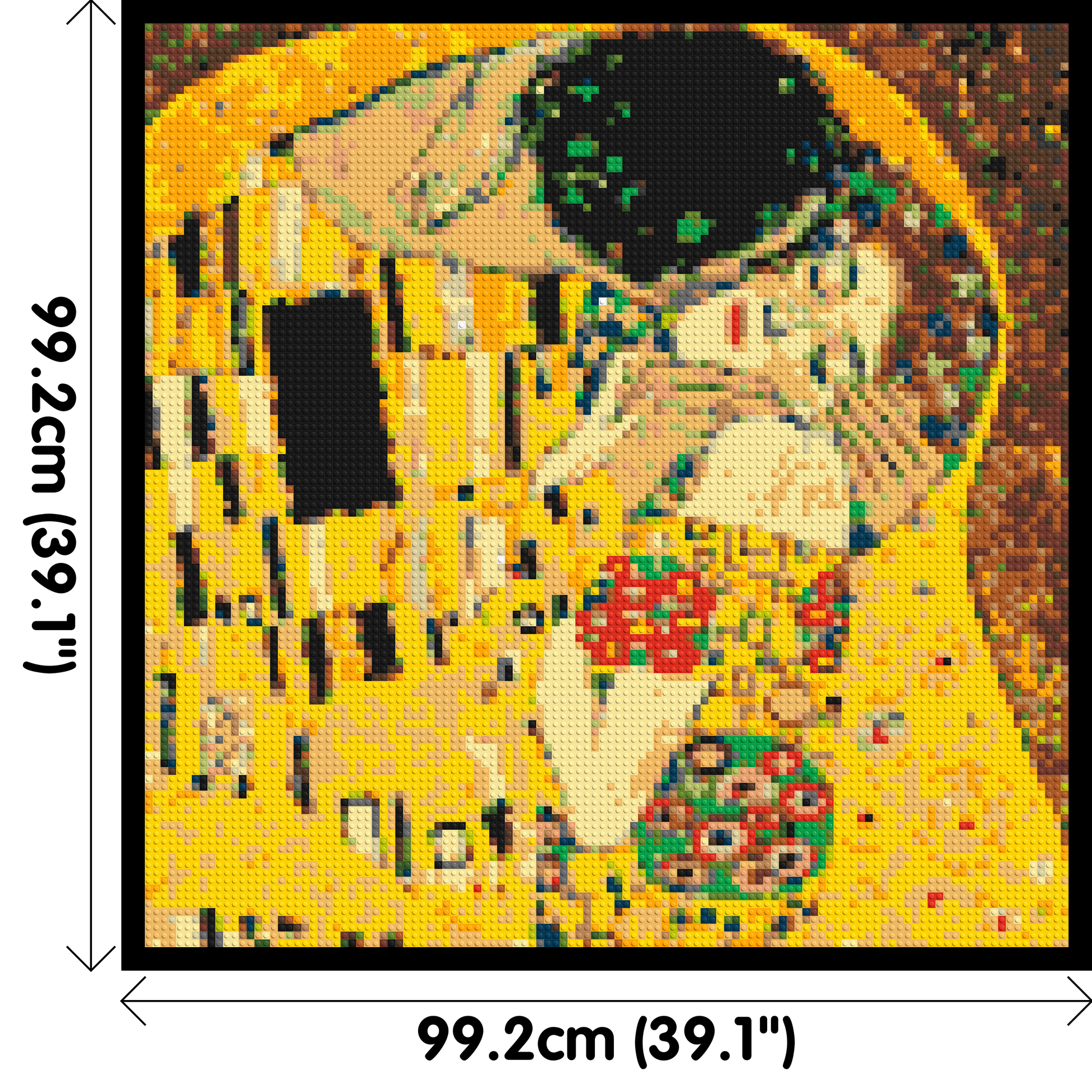 The Kiss by Gustav Klimt - Brick Art Mosaic Kit 5x5 dimensions with frame