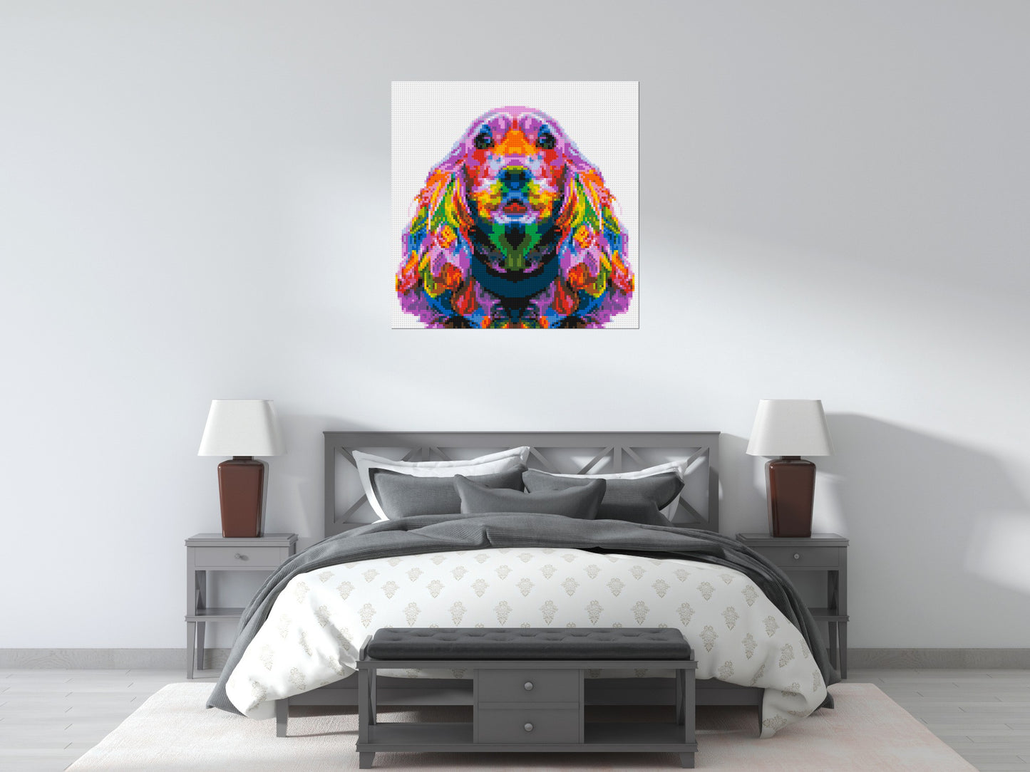 Cocker Spaniel Colourful Pop Art - Brick Art Mosaic Kit 5x5 large