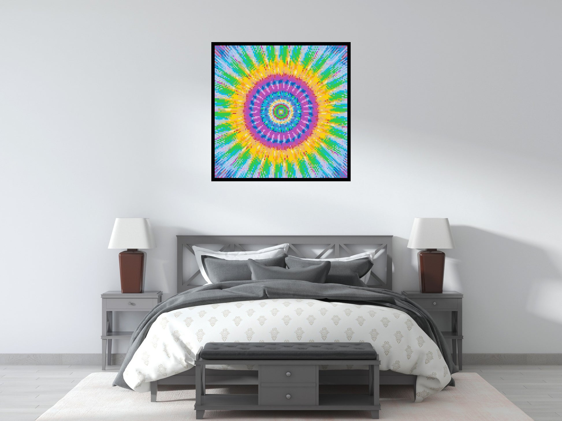 Abstract Pattern #4 - Brick Art Mosaic Kit 5x5 scene with frame