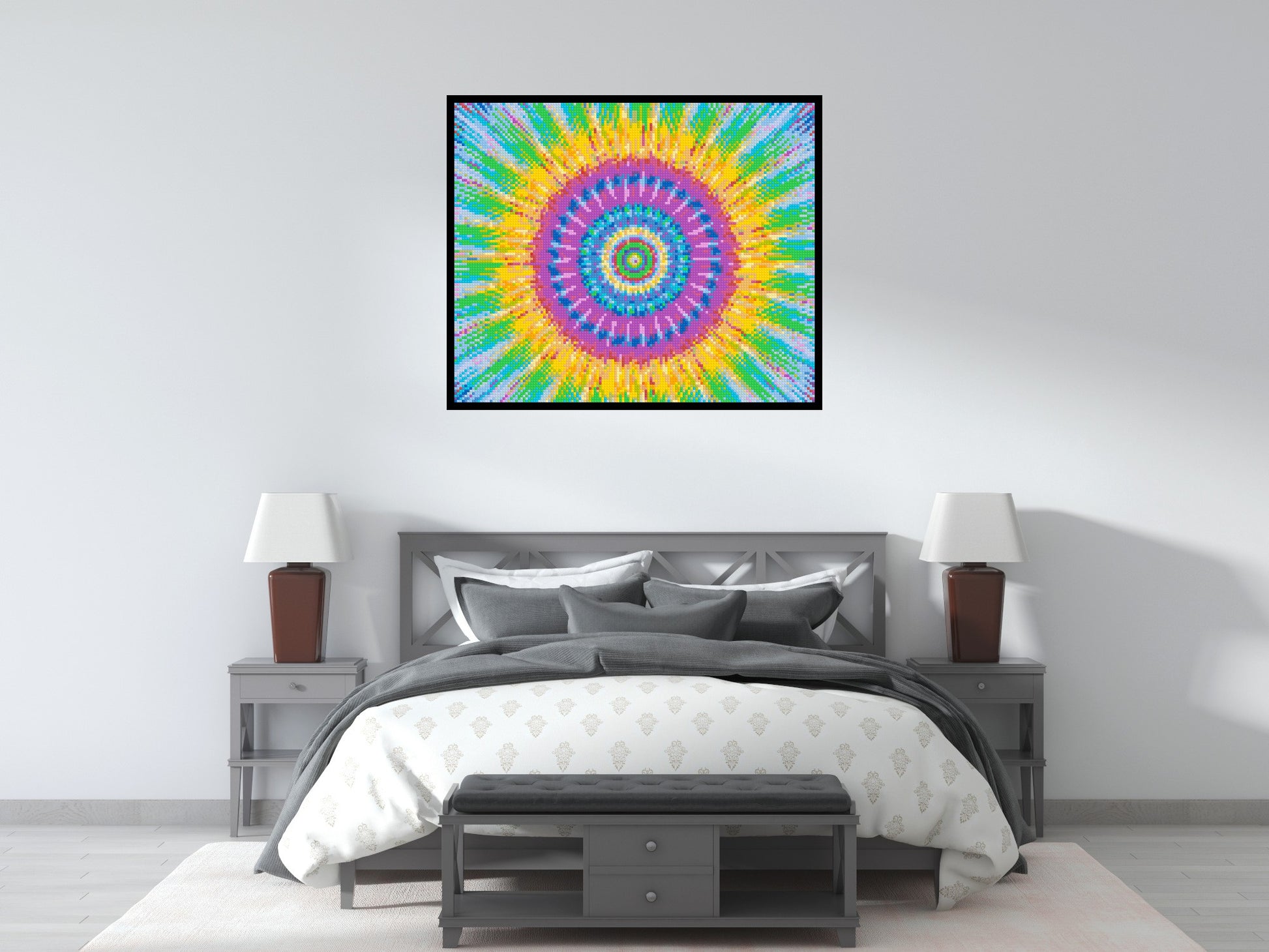 Abstract Pattern #4 - Brick Art Mosaic Kit 6x5 scene with frame