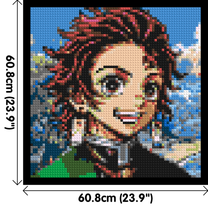 Tanjiro Pixel Art - Brick Art Mosaic Kit 3x3 large