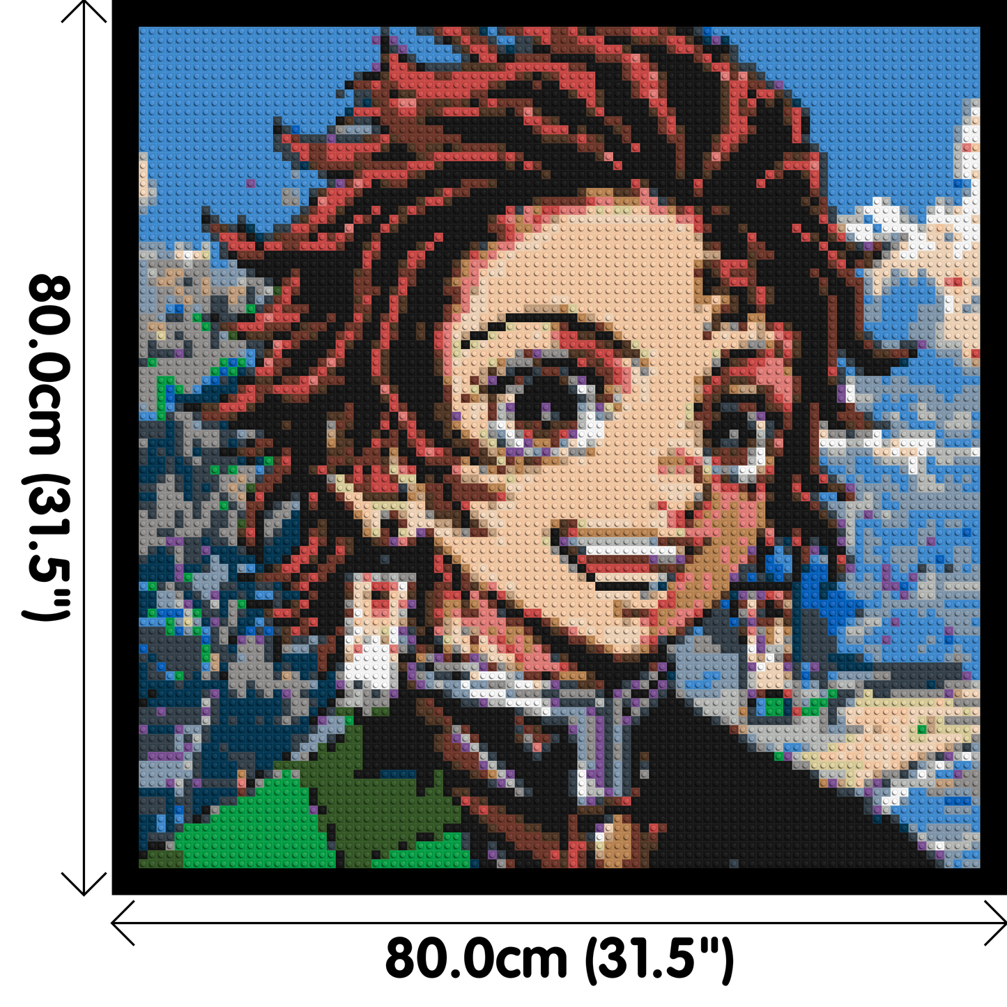 Tanjiro Pixel Art - Brick Art Mosaic Kit 4x4 large