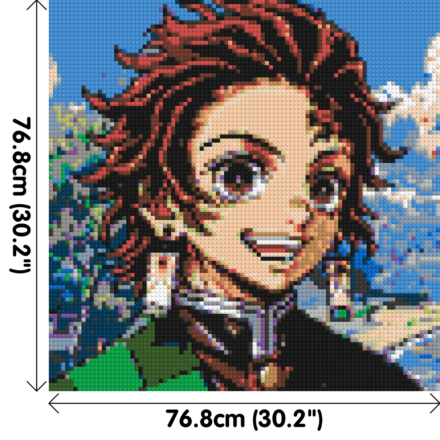 Tanjiro Pixel Art - Brick Art Mosaic Kit 4x4 large