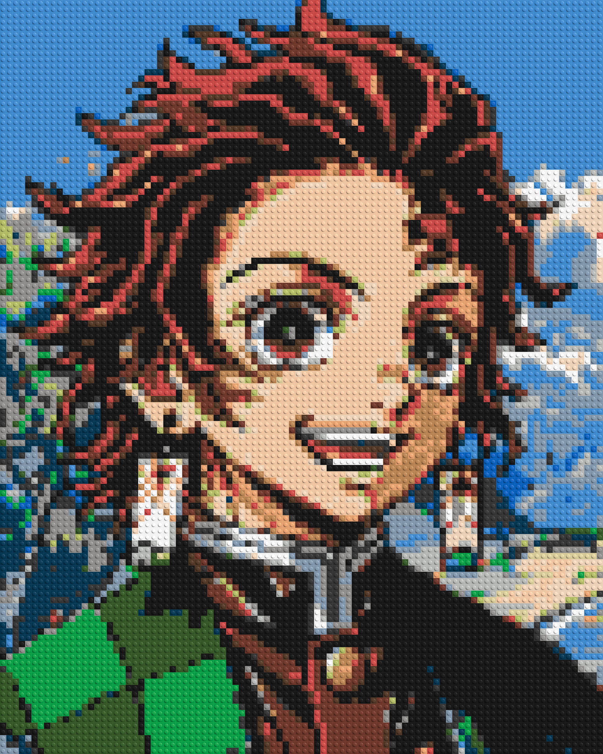 Tanjiro Pixel Art - Brick Art Mosaic Kit 4x5 large