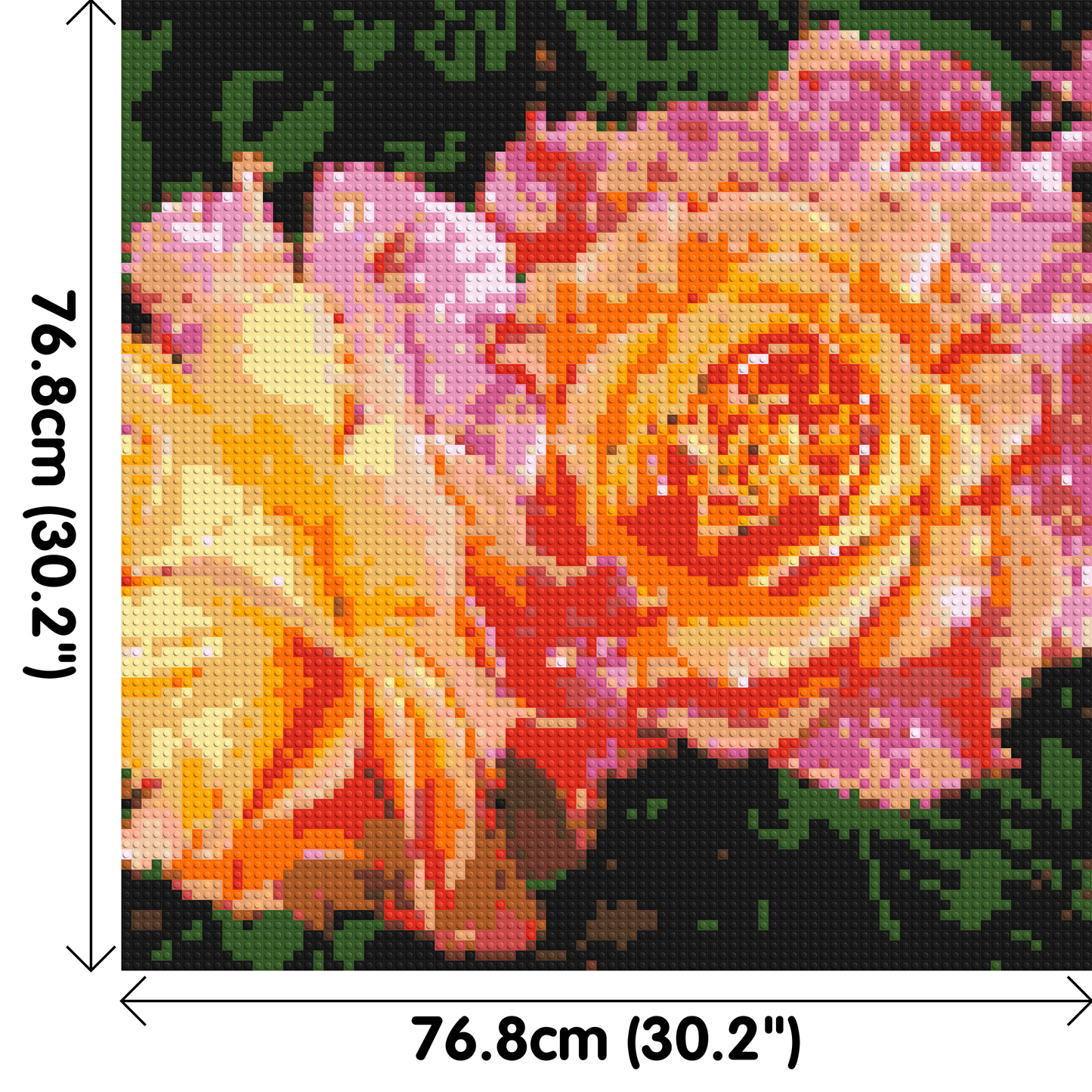 Roses - Brick Art Mosaic Kit 4x4 large