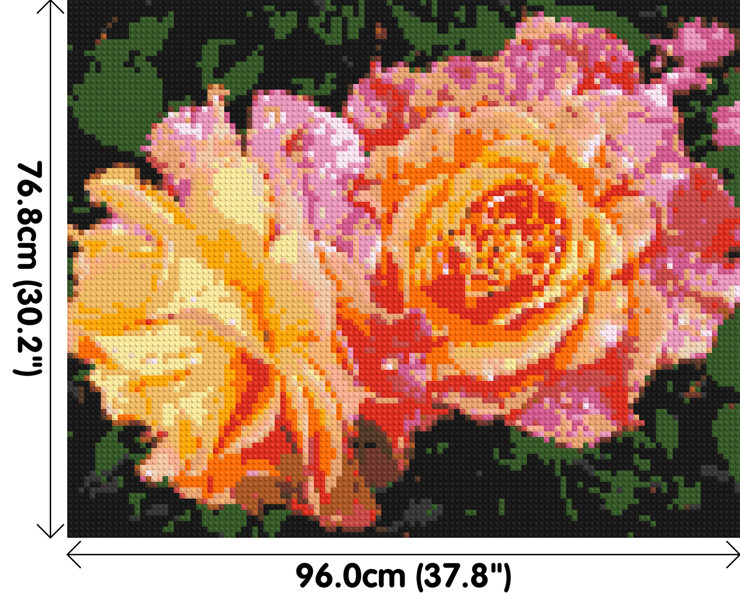 Roses - Brick Art Mosaic Kit 5x4 large