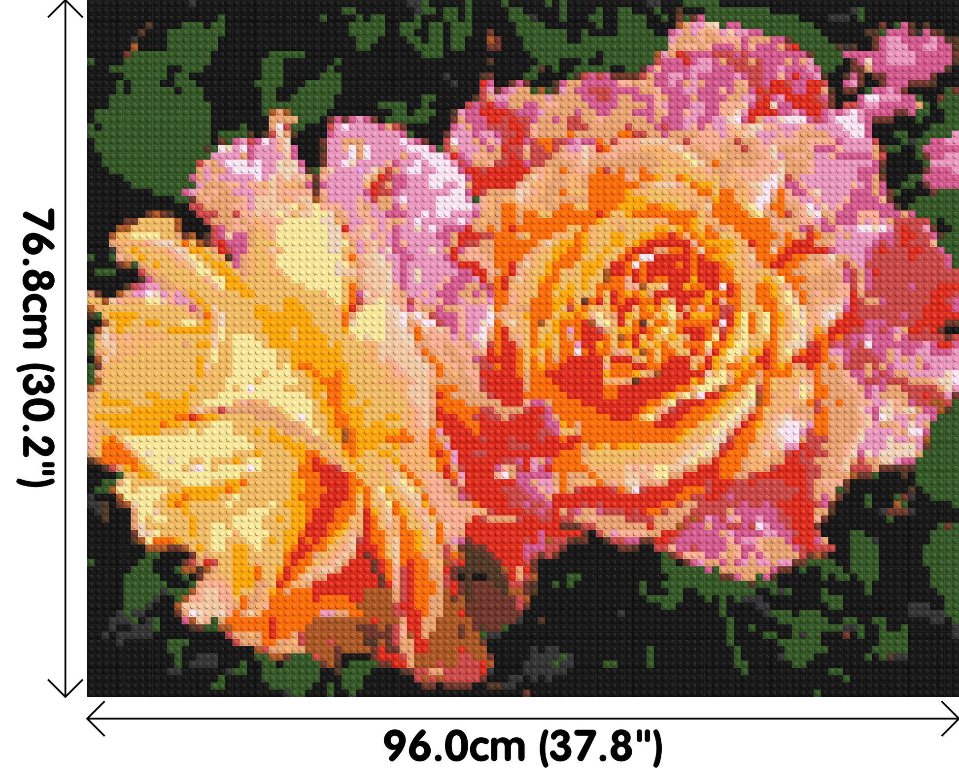 Roses - Brick Art Mosaic Kit 5x4 dimensions