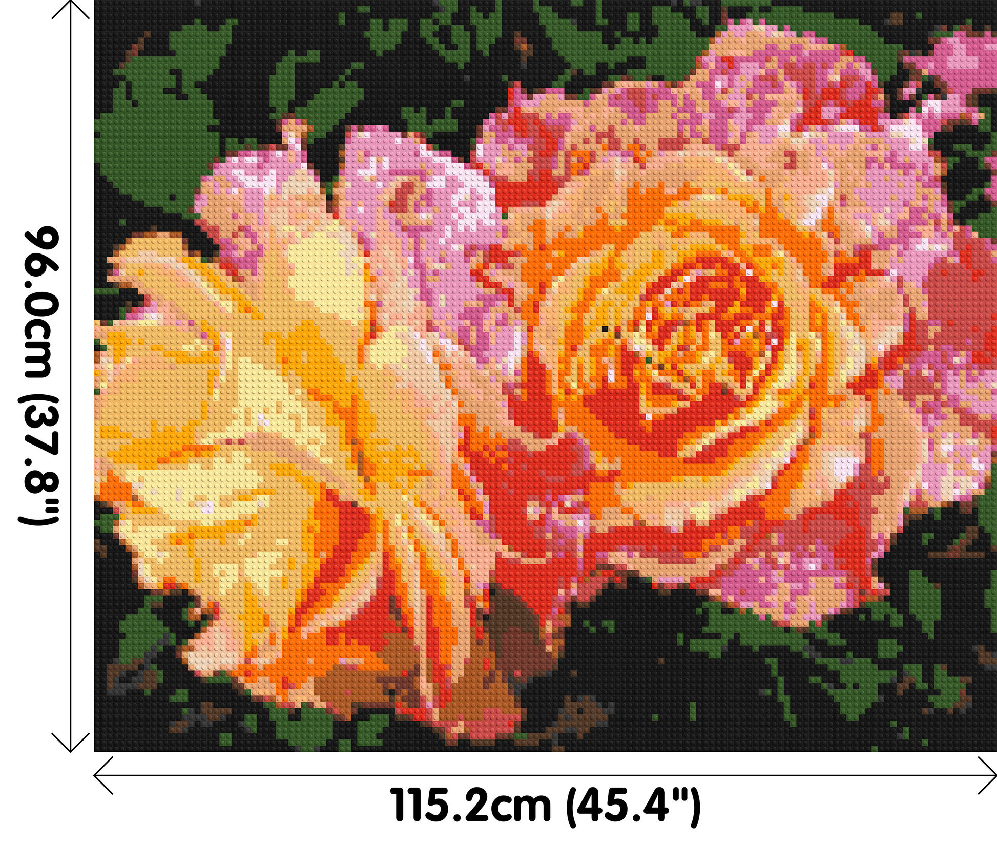 Roses - Brick Art Mosaic Kit 6x5 dimensions