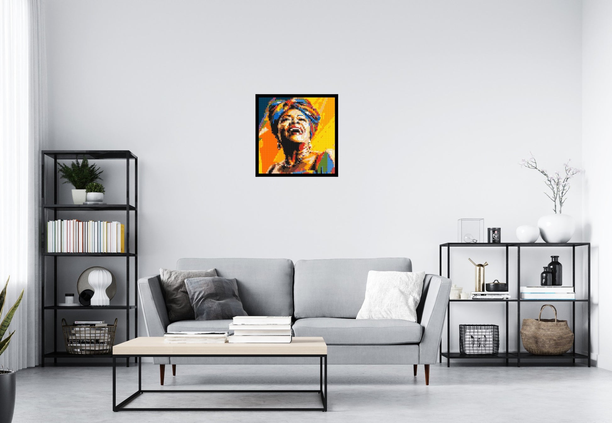 Maya Angelou - Brick Art Mosaic Kit 3x3 scene with frame