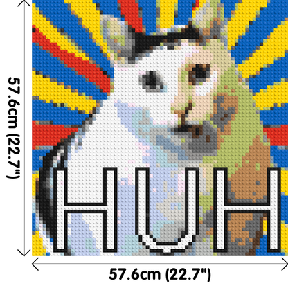 Huh Cat Meme - Brick Art Mosaic Kit 3x3 large